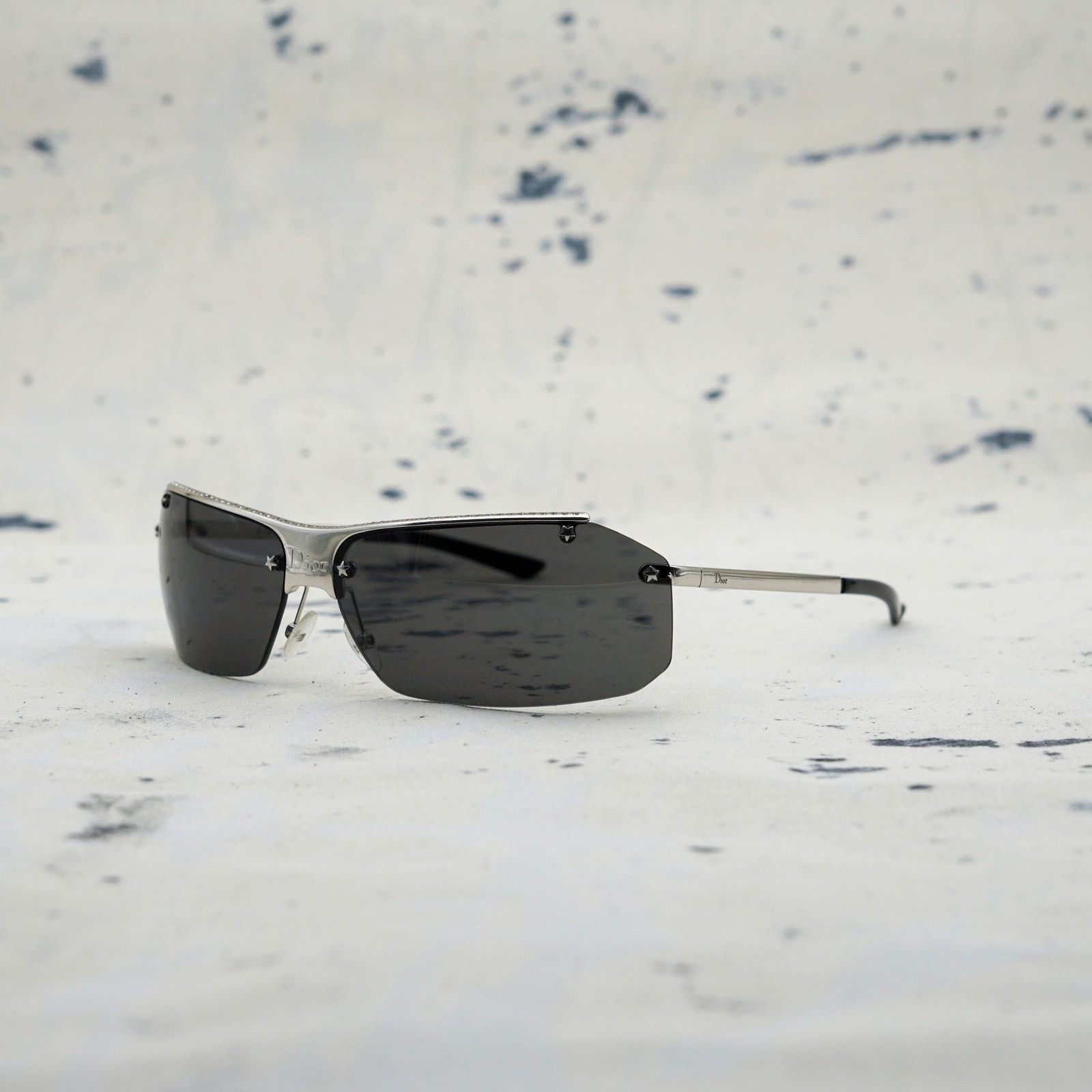 Dior Vintage dior hit 2 silver frame dark lens logo sunglasses Size ONE SIZE - 1 Thumbnail