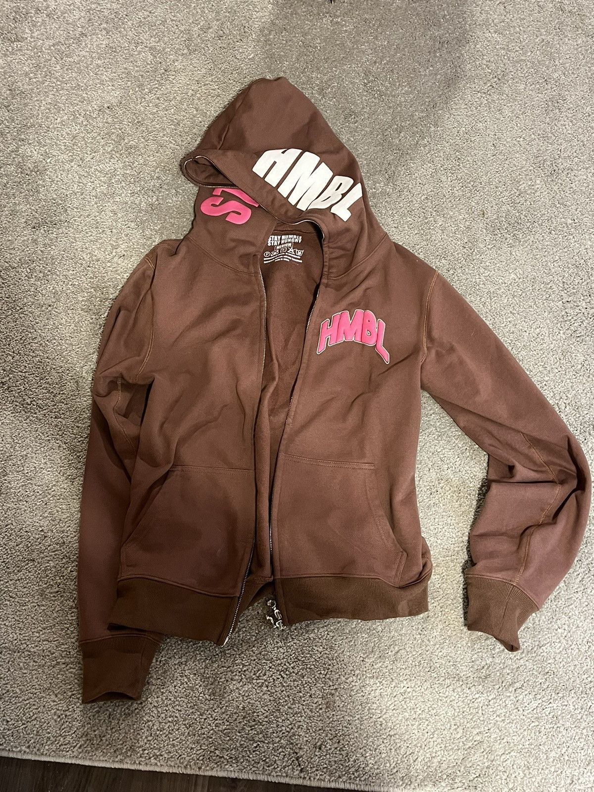 image of Hmbl Hoodie (Stay Humble Stay Hungry) Drill Nyc Hoodie in Brown, Men's (Size Medium)