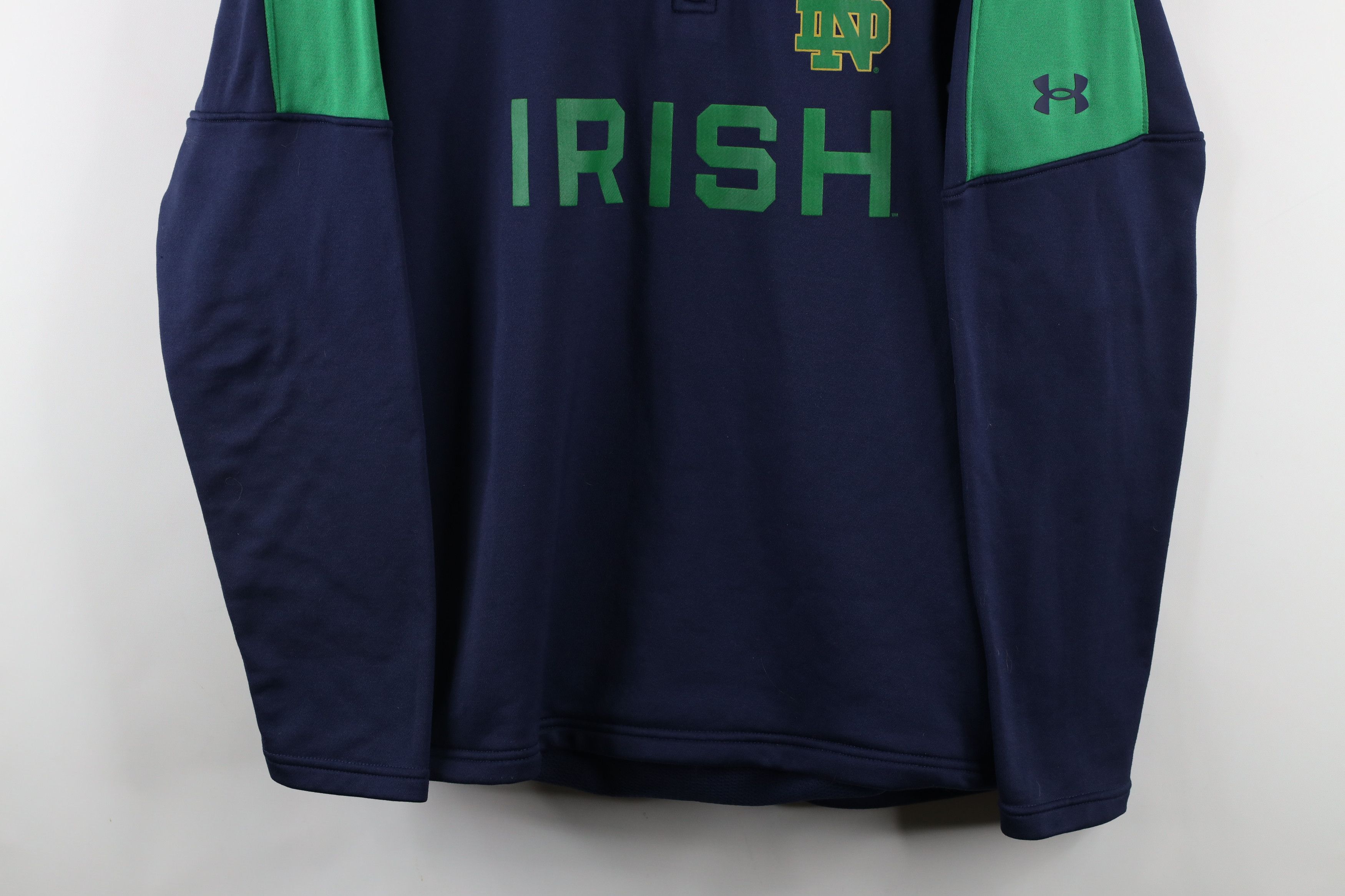Under Armour × Vintage Under Armour Irish Notre Dame University Half Zip Sweater Size US XL / EU 56 / 4 - 3 Thumbnail