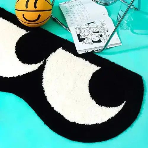 Other Cute Big Eyes Rug Black Carpet 50x120cm Size ONE SIZE - 3 Thumbnail