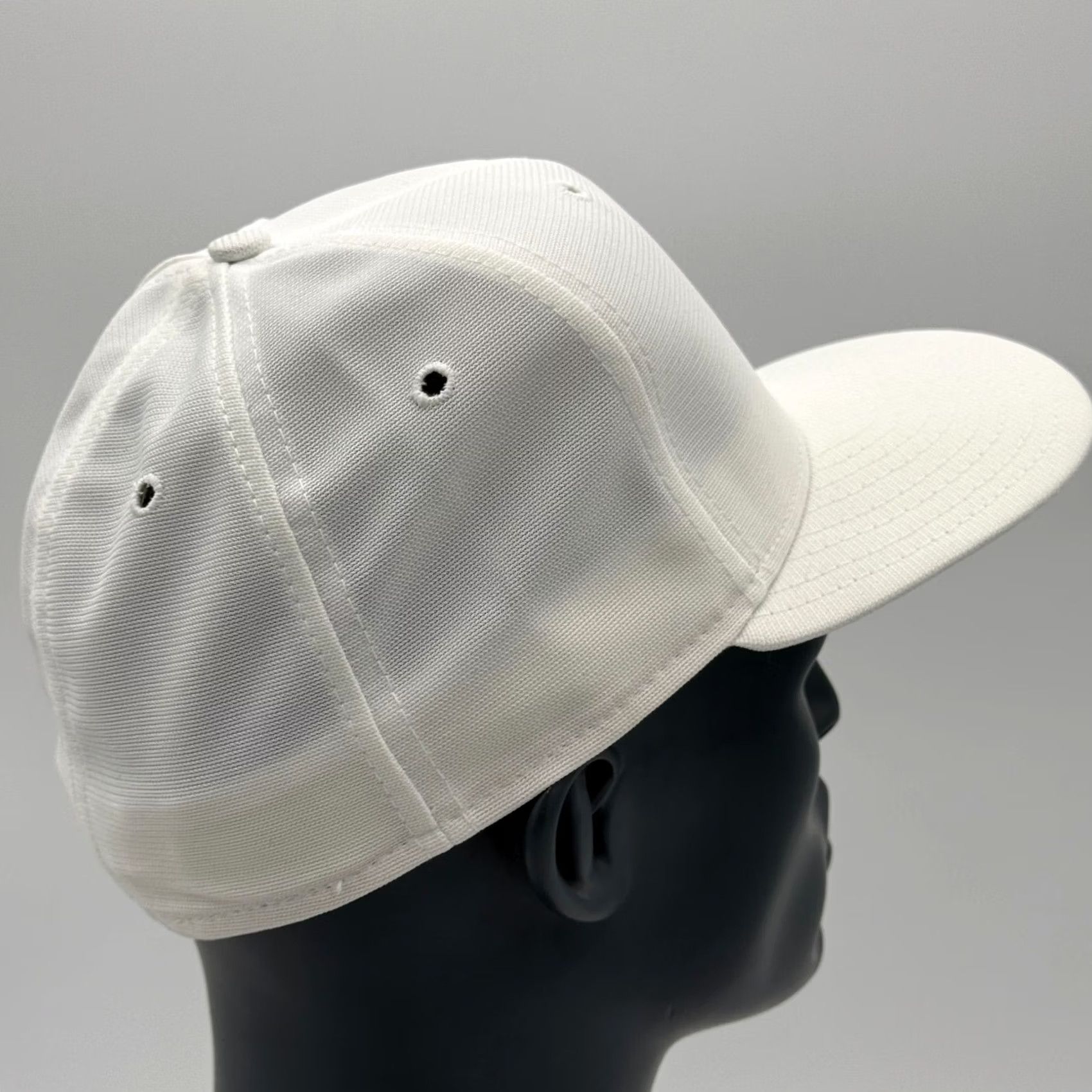 New Era VINTAGE New Era Fitted Hat Cap 7 1/8 White Pro Model Plain No Logo USA Men Cap Baseball 90s Mens Size ONE SIZE - 5 Thumbnail