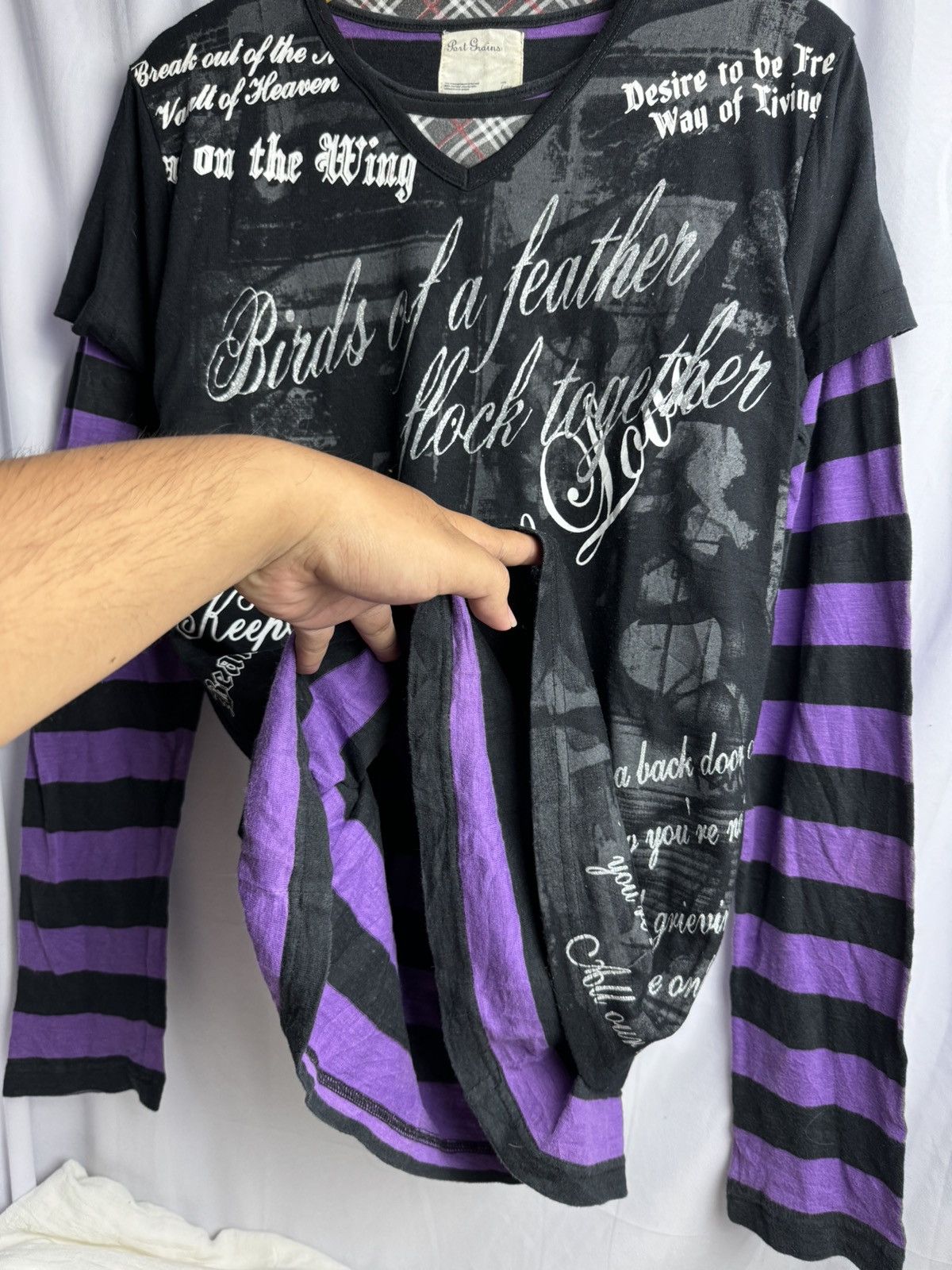 If Six Was Nine × Japanese Brand × Le Grande Bleu (L.G.B.) Double Layers Crazy Poem 1of1 Long Sleeve Size US M / EU 48-50 / 2 - 3 Thumbnail