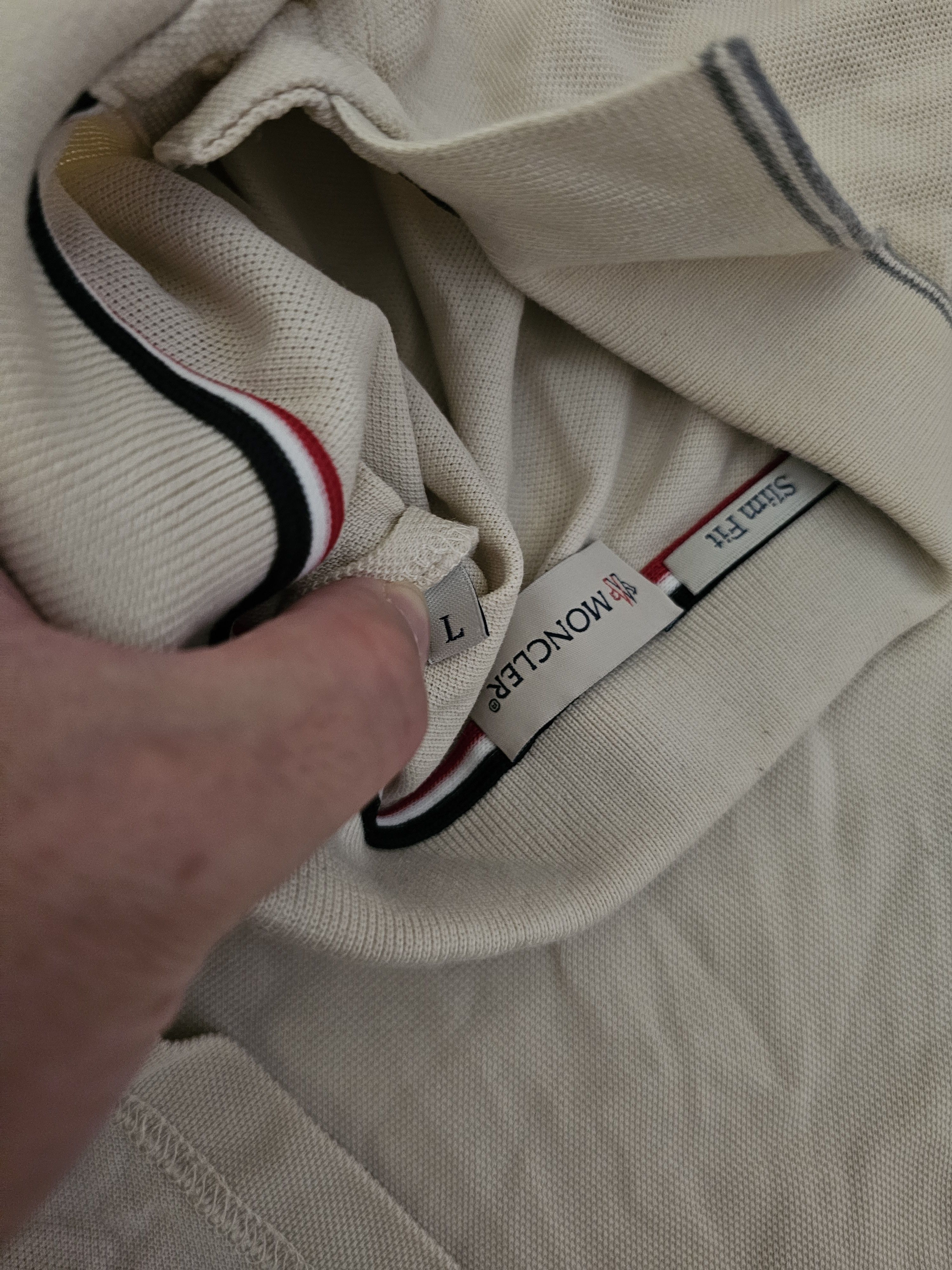 Moncler Moncler Men's Beige Long Sleeve Polo Shirt Size L Like M Size US L / EU 52-54 / 3 - 8 Thumbnail