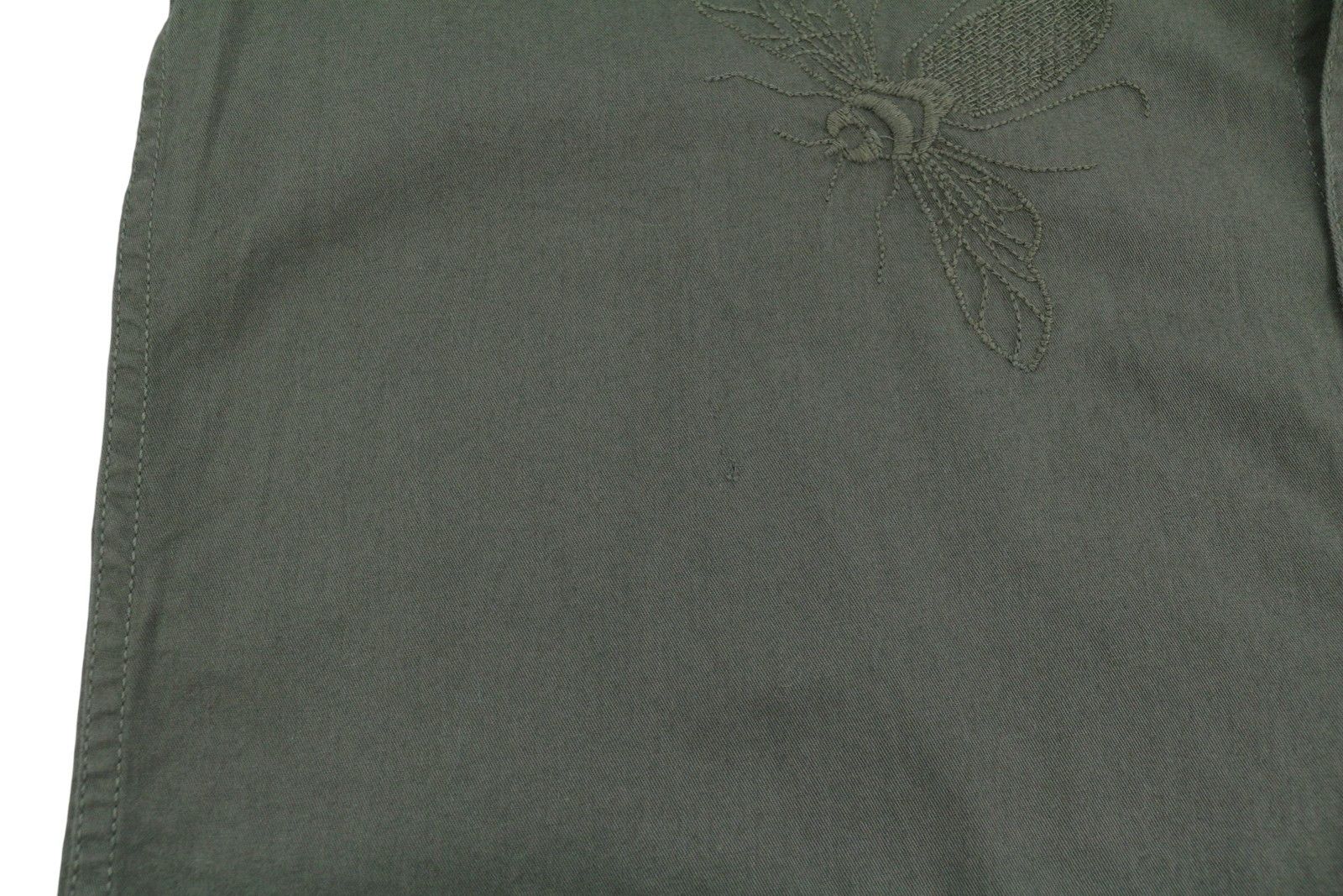 Desigual CAM MARCOS M Khaki Green Embroidered Shirt 88974 Size US M / EU 48-50 / 2 - 11 Thumbnail