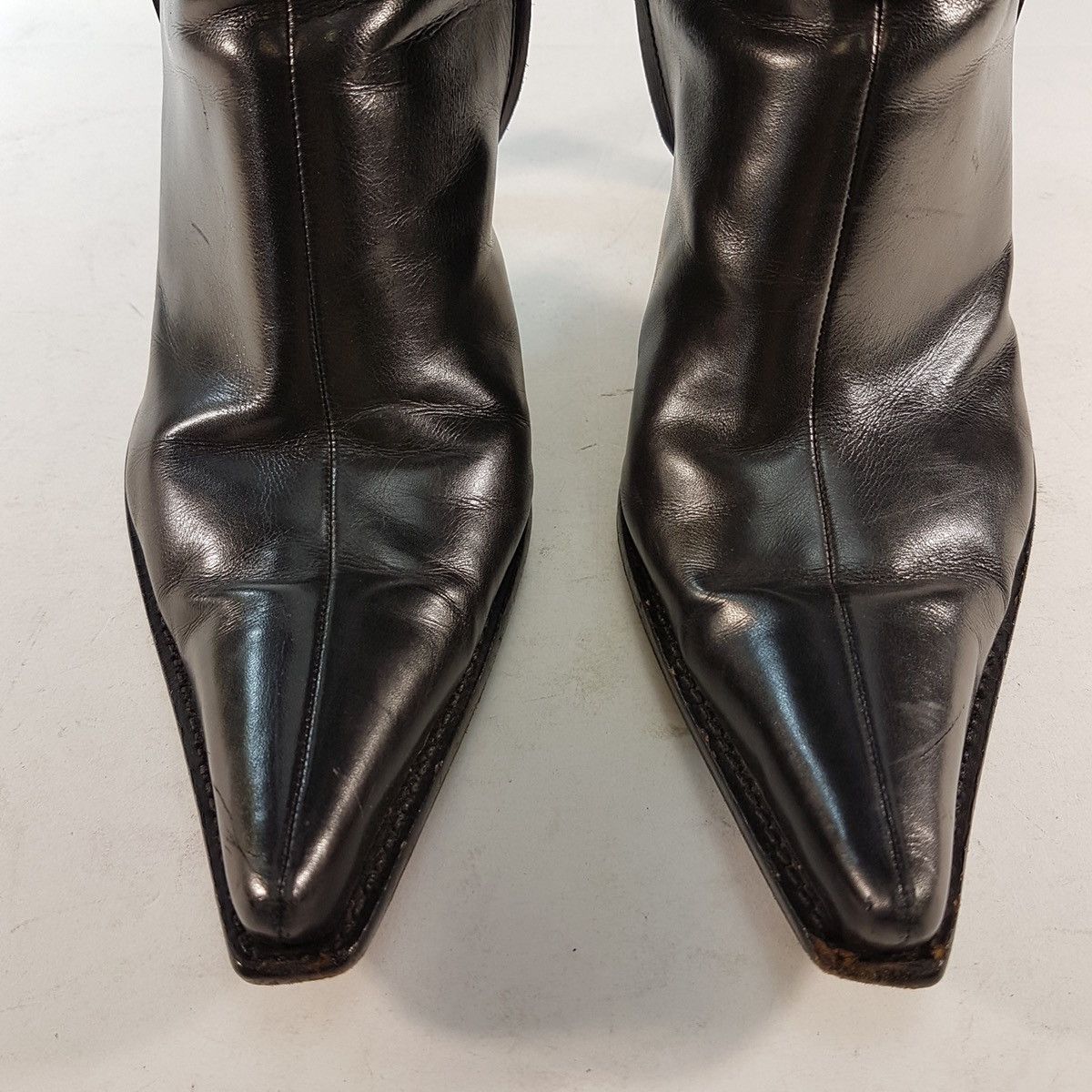 Sergio Rossi Vintage black knee-high leather heeled boots Size US 6 / IT 36 - 7 Thumbnail