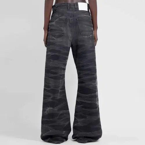 Japanese Brand Washed Wave Patterned Micro Flared Jeans Men Size US 31 - 3 Thumbnail