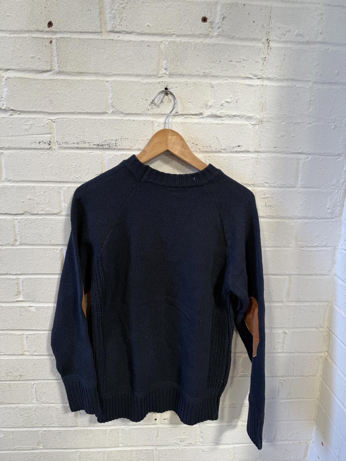 Unknown London Men's Navy Blue Crew Neck Sweater Size US L / EU 52-54 / 3 - 3 Thumbnail
