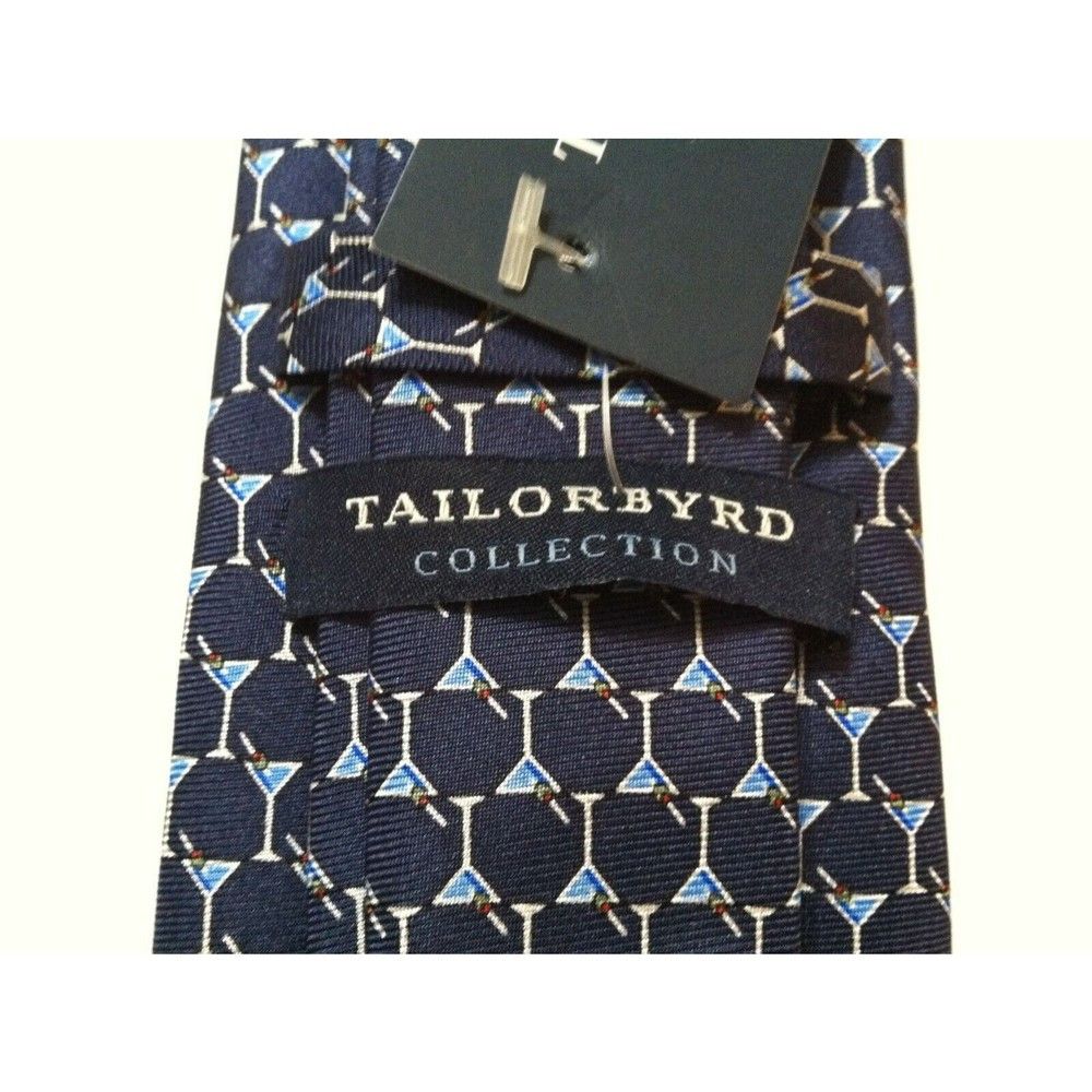 Tailorbyrd TAILORBYRD MENS NEW NAVY 100%SILK CLASSIC NECK TIE WIDTH: 3" Size ONE SIZE - 2 Thumbnail