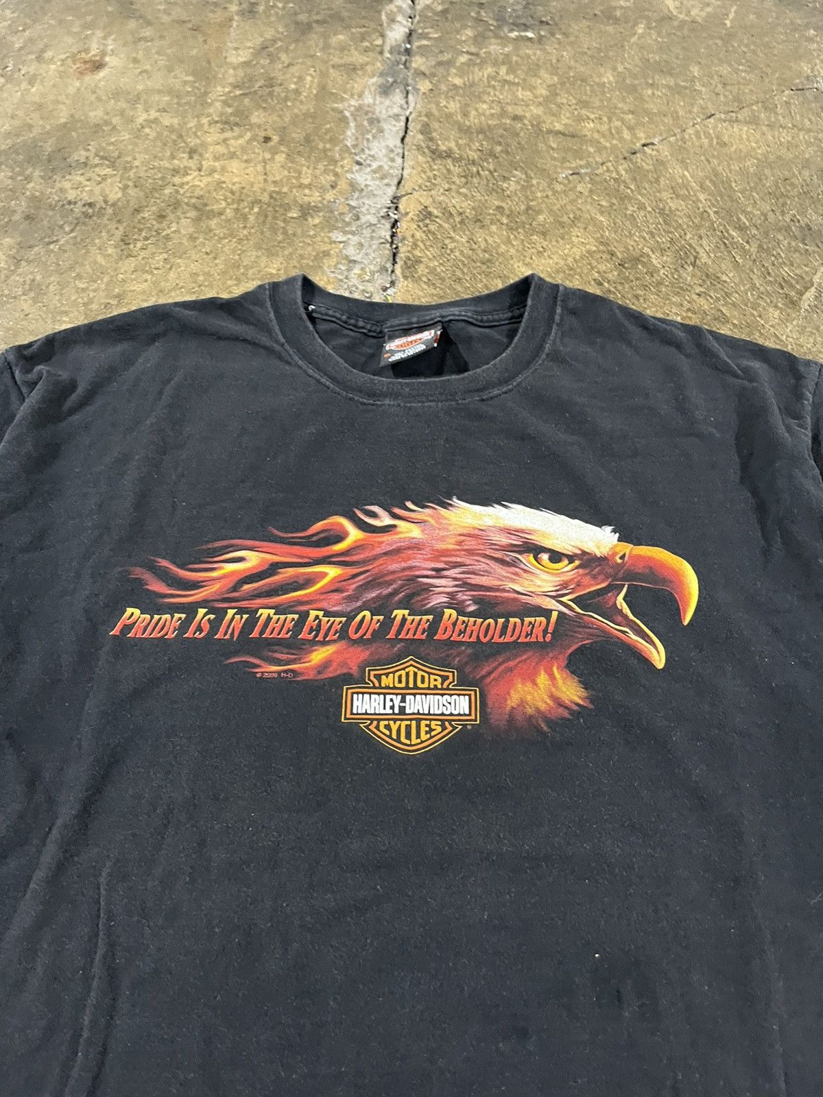 Harley Davidson × Vintage Crazy Vintage Y2K Harley Davidson Eagle Flames Tee Shirt Size US XL / EU 56 / 4 - 5 Thumbnail