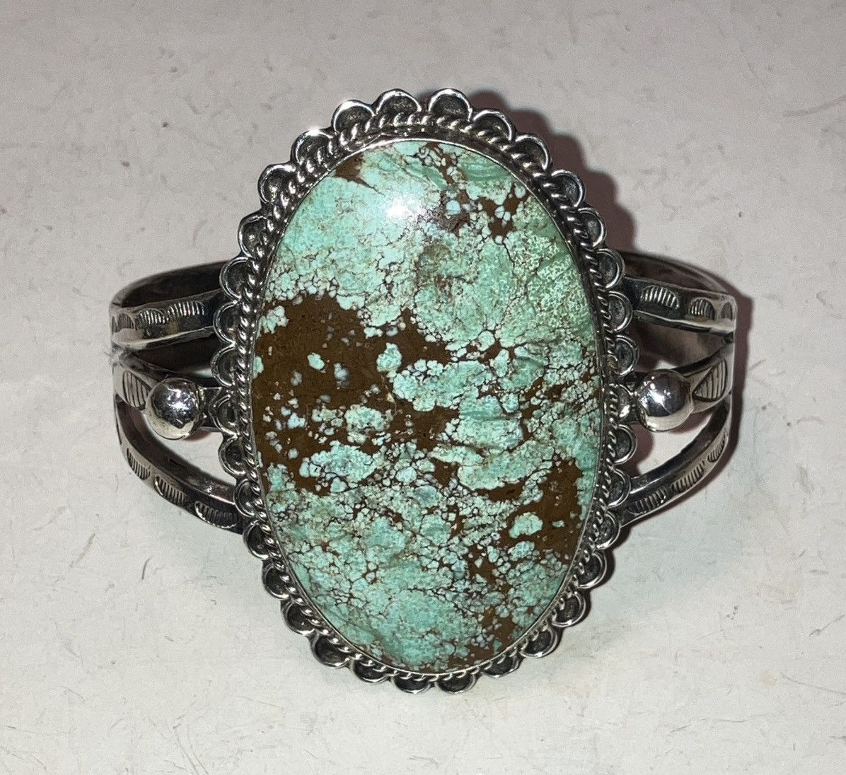 Other Navajo Cuff Bracelet with Large Number Eight Mine Turquoise Size ONE SIZE - 1 Thumbnail