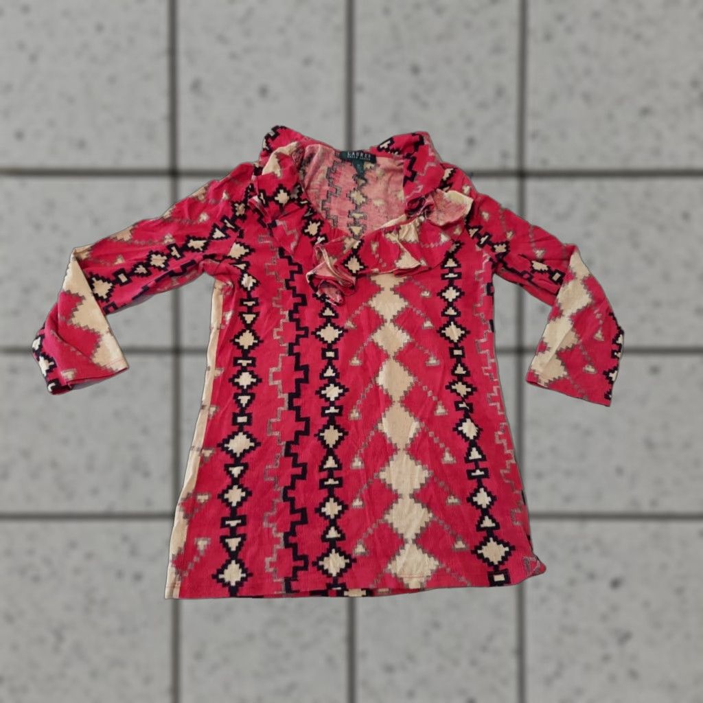 Polo Ralph Lauren Womens Polo Ralph Lauren Shirt M Medium Red Long Sleeve Blouse Size M / US 6-8 / IT 42-44 - 1 Thumbnail