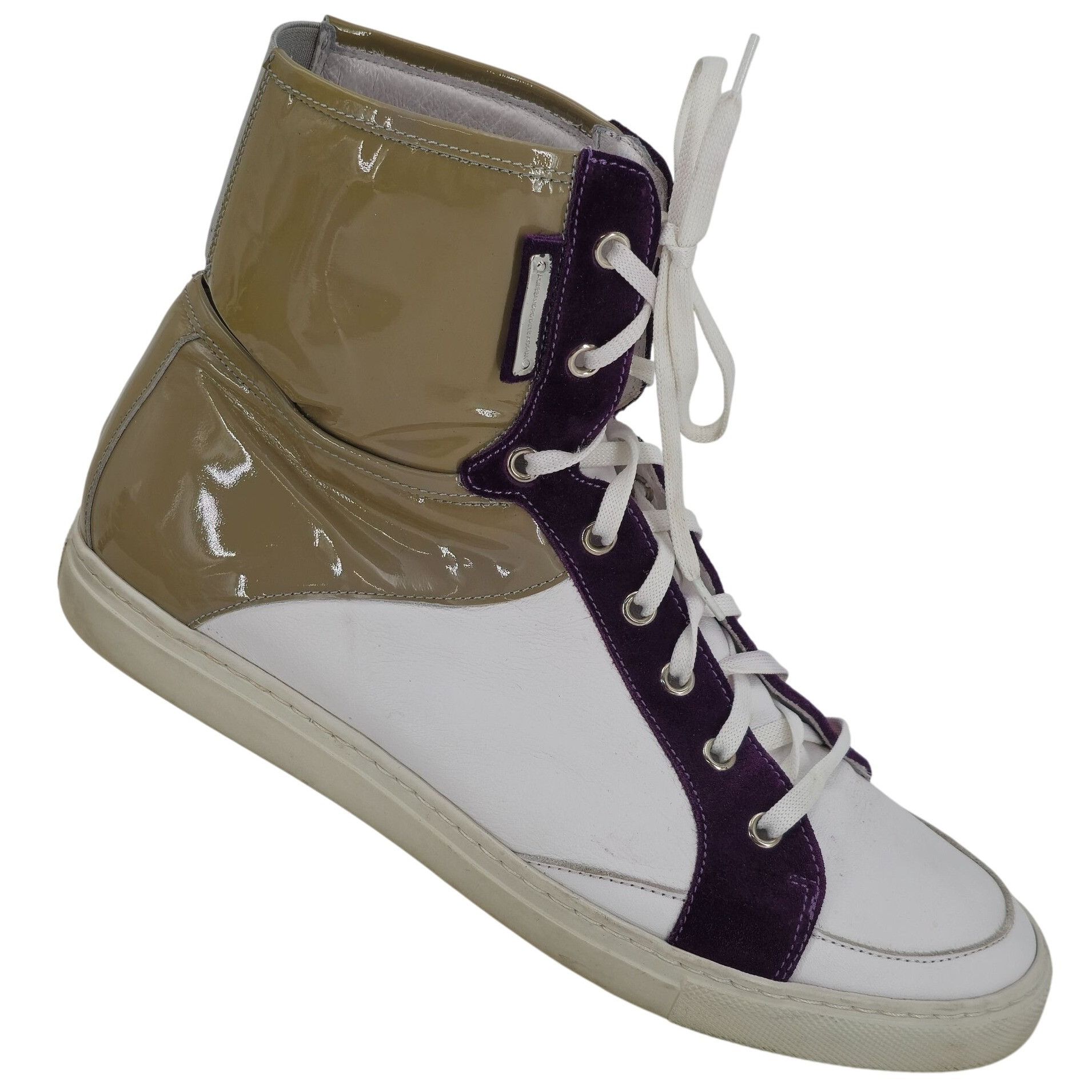 Alessandro Dell'acqua Alessandro Dell'Acqua Mens 9.5 White Tan Purple Patent Leath Size US 9.5 / EU 42-43 - 1 Thumbnail