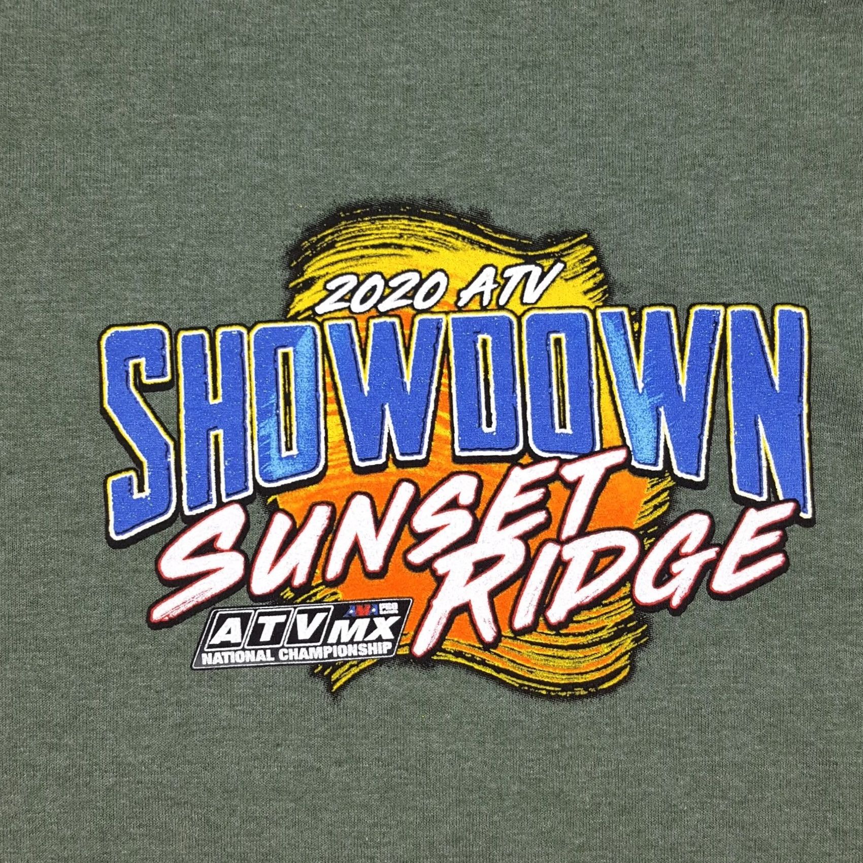 Gildan ATV Showdown Sunset Ridge Motorsports Gildan T Shirt Men 3XL Green Short Sleeve Crew Neck Graphic Print Vintage Size US XXL / EU 58 / 5 - 3 Thumbnail