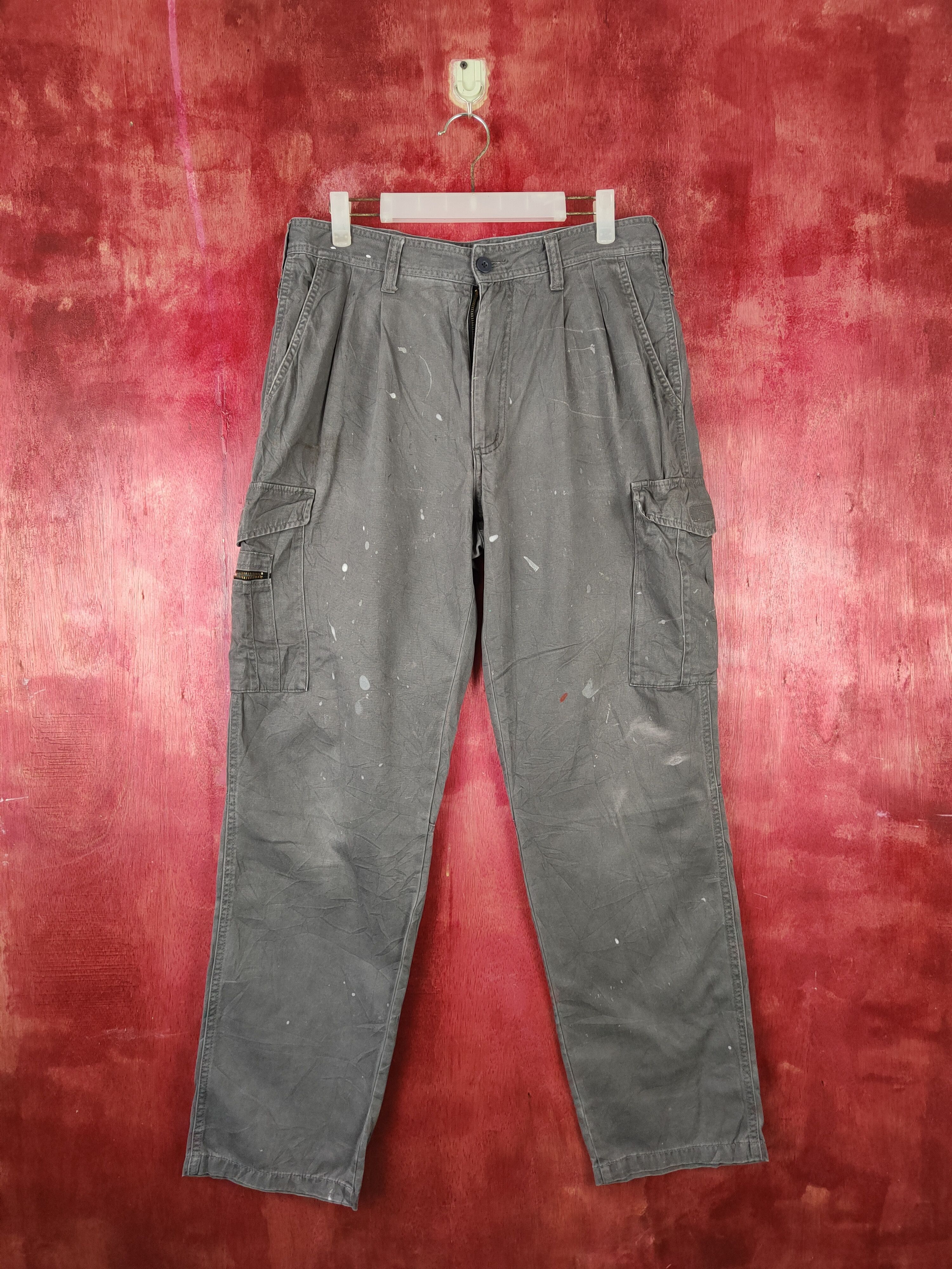 Japanese Brand n evolutions Dark Gray Multipocket Cargo Pants #S1281 Size US 33 - 1 Thumbnail