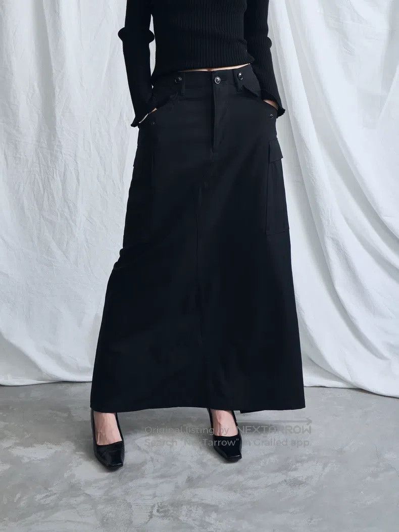 Junya Watanabe Junya Watanabe size S Black structured utility long skirt Size 23" - 3 Thumbnail
