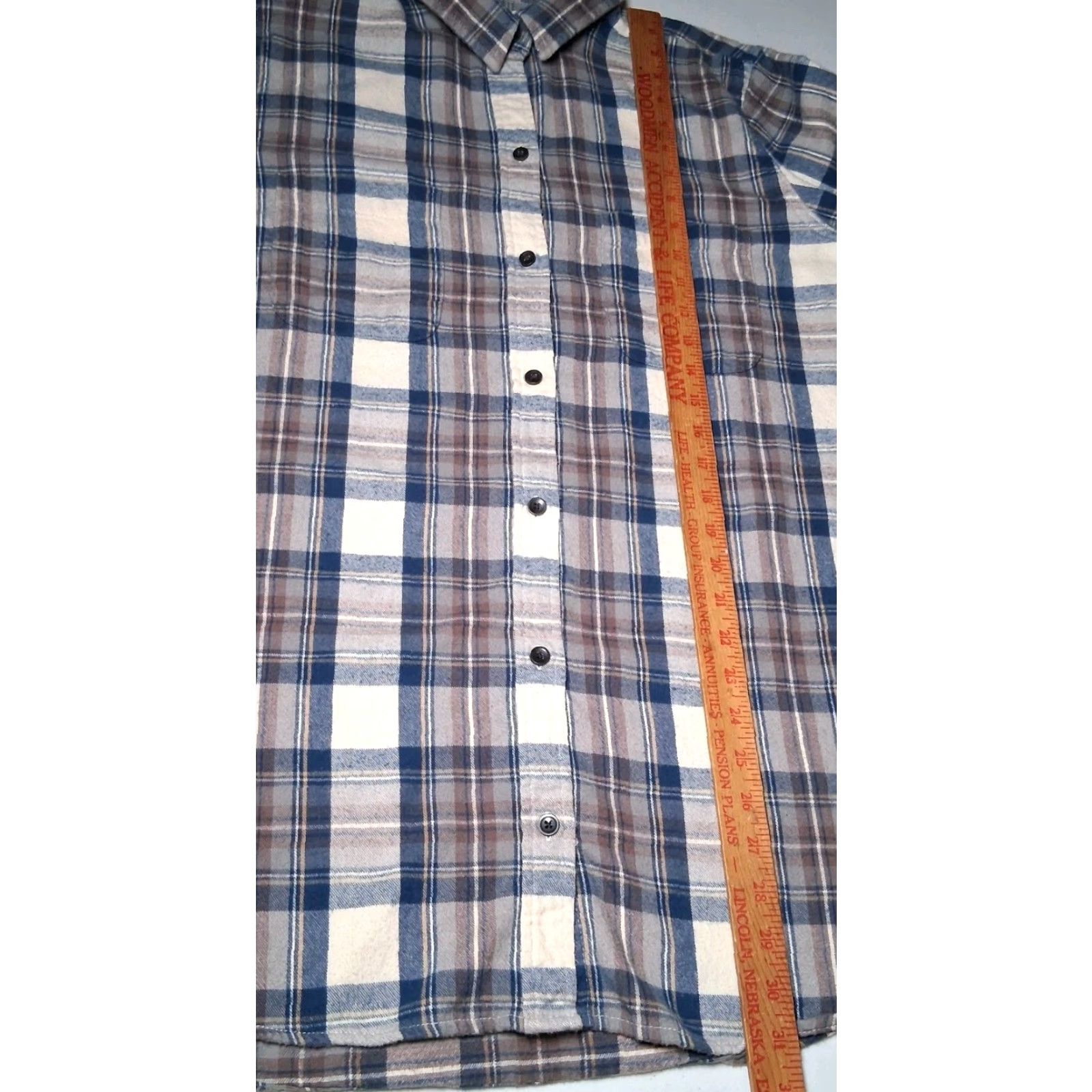 Vintage L.L. Bean Flannel Shirt Men XL Blue Tan Scotch Plaid Tartan Classic 508276 Size US XL / EU 56 / 4 - 4 Thumbnail