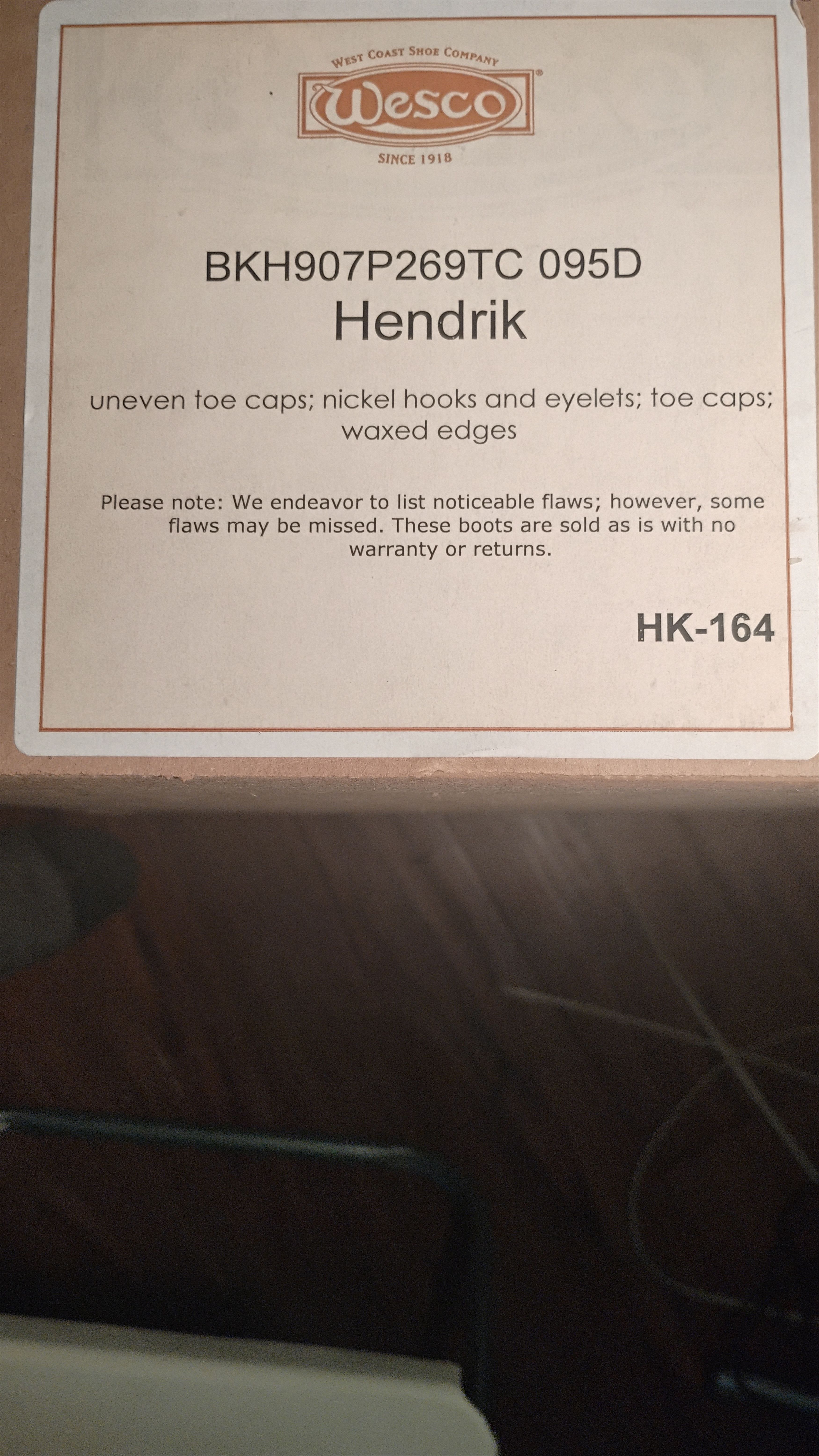 WESCO Hendrick , horsehide Size US 9.5 / EU 42-43 - 9 Thumbnail
