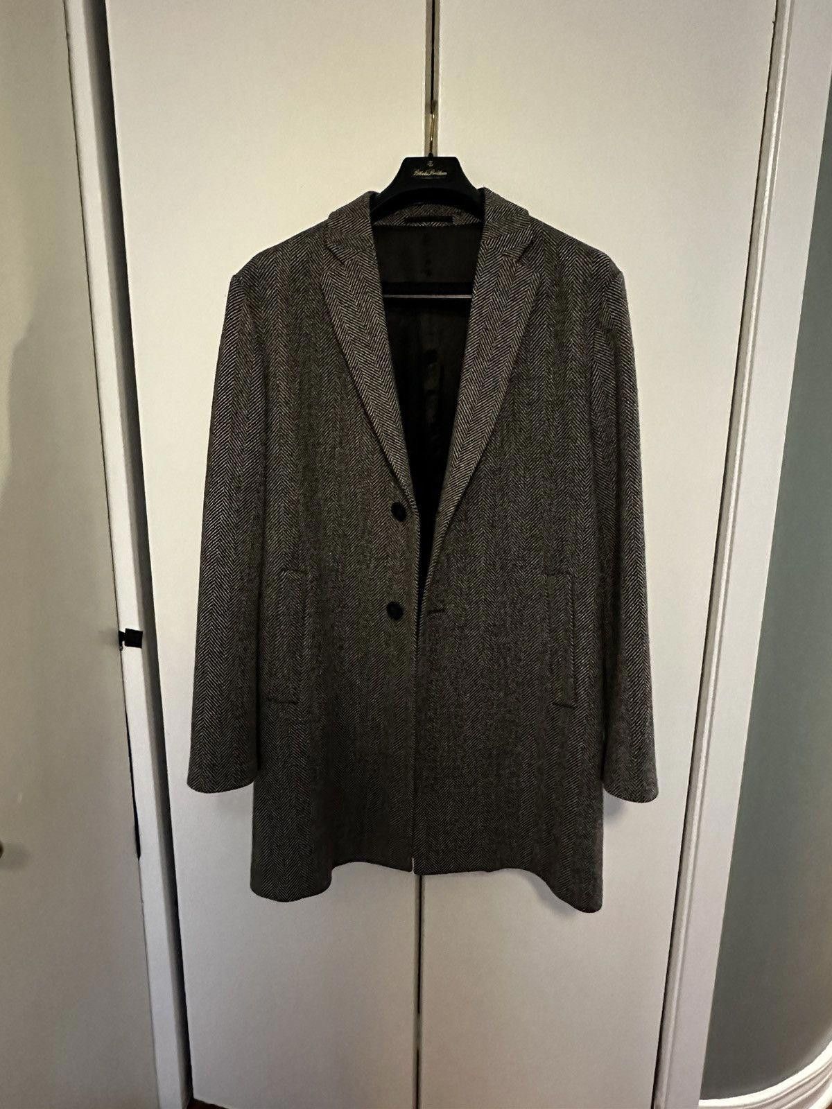 Drapeau Noir Drapeau Noir Men's Gray Herringbone Wool Coat - French Size US M / EU 48-50 / 2 - 1 Thumbnail