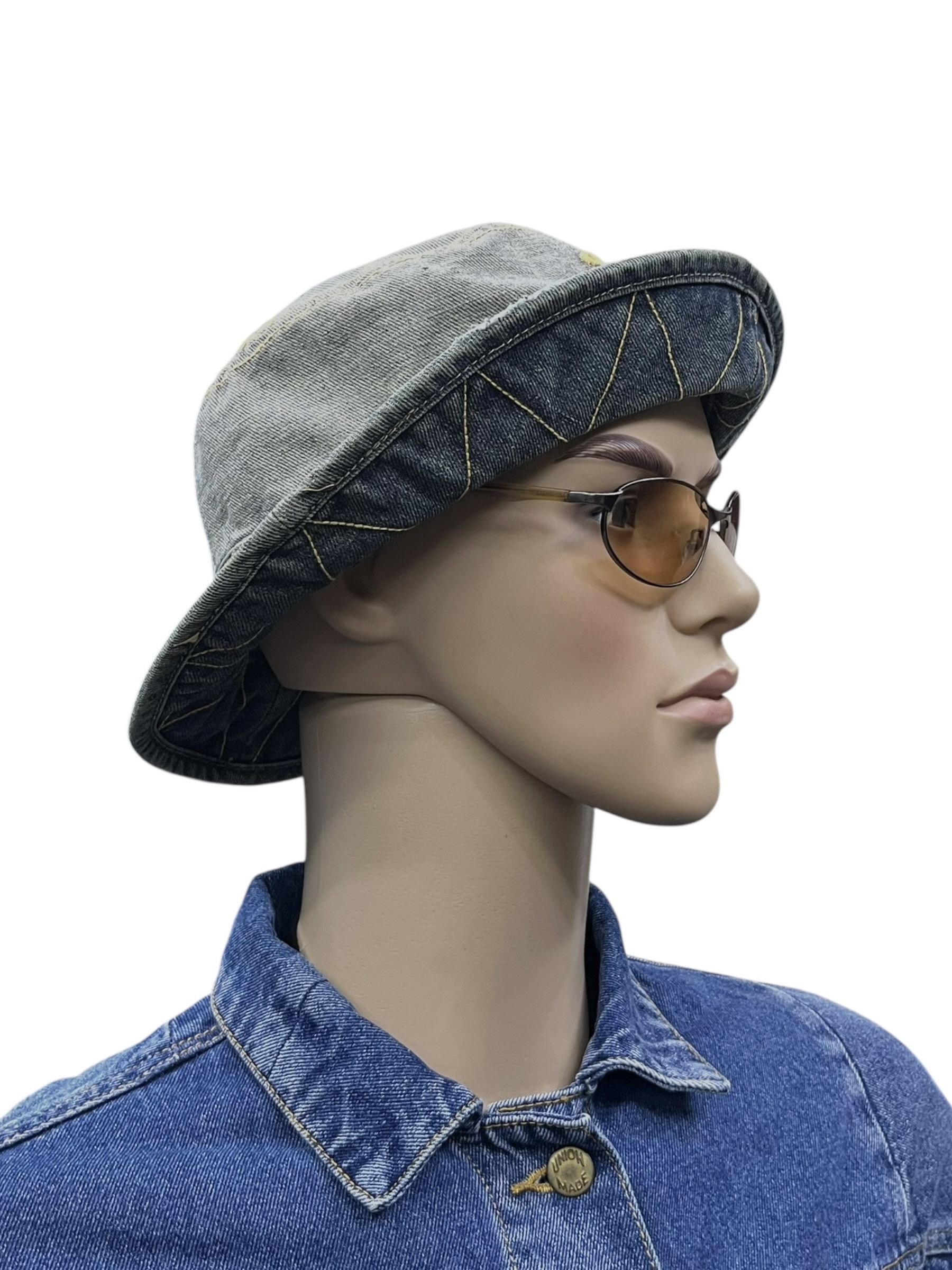 Hat Club Override Japan Distressed Denim Bucket Hat Kapital Vibes Size ONE SIZE - 2 Thumbnail