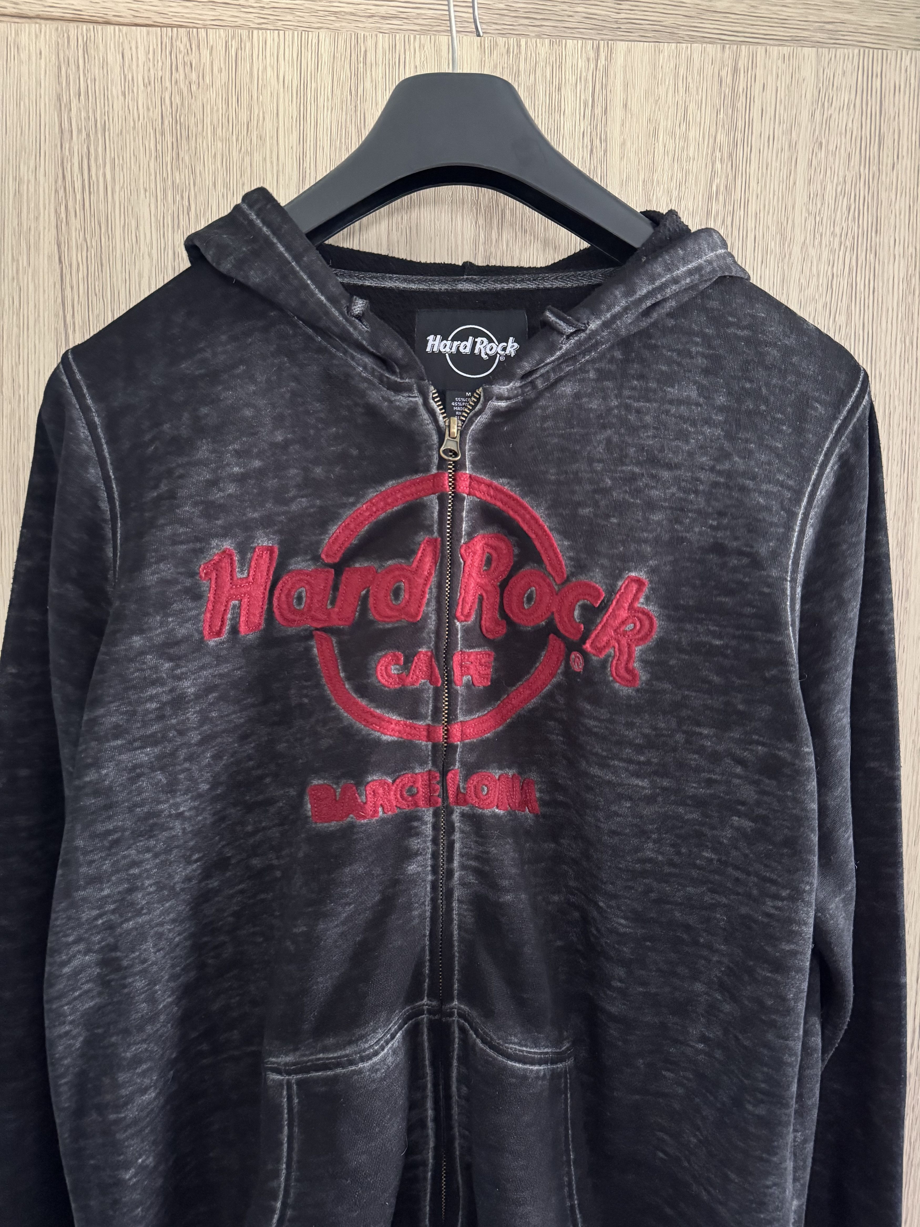 Hard Rock Cafe Vintage Hard Rock Barcelona Zip Up Washed Hoodie Size US M / EU 48-50 / 2 - 3 Thumbnail