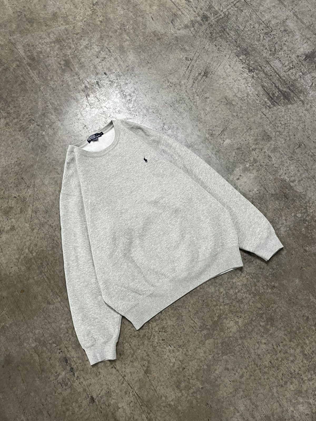 Polo Ralph Lauren × Vintage Polo Ralph Lauren vintage Heather grey crewneck preppy hype Size US L / EU 52-54 / 3 - 3 Thumbnail