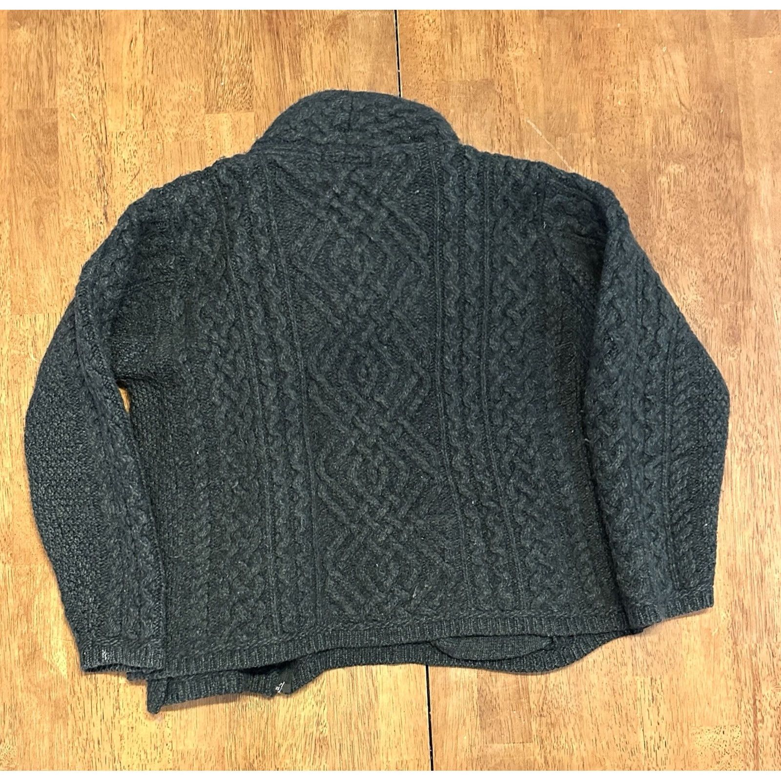 Vintage VINTAGE Aran Crafts Sweater Womens M Green Merino Wool Side Zip Cardigan Jacket Ireland Size M / US 6-8 / IT 42-44 - 3 Thumbnail