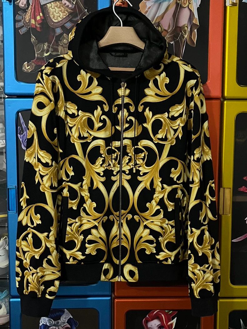 Versace Versace Black gold baroque jacket sweatshirt Size US XXL / EU 58 / 5 - 1 Thumbnail