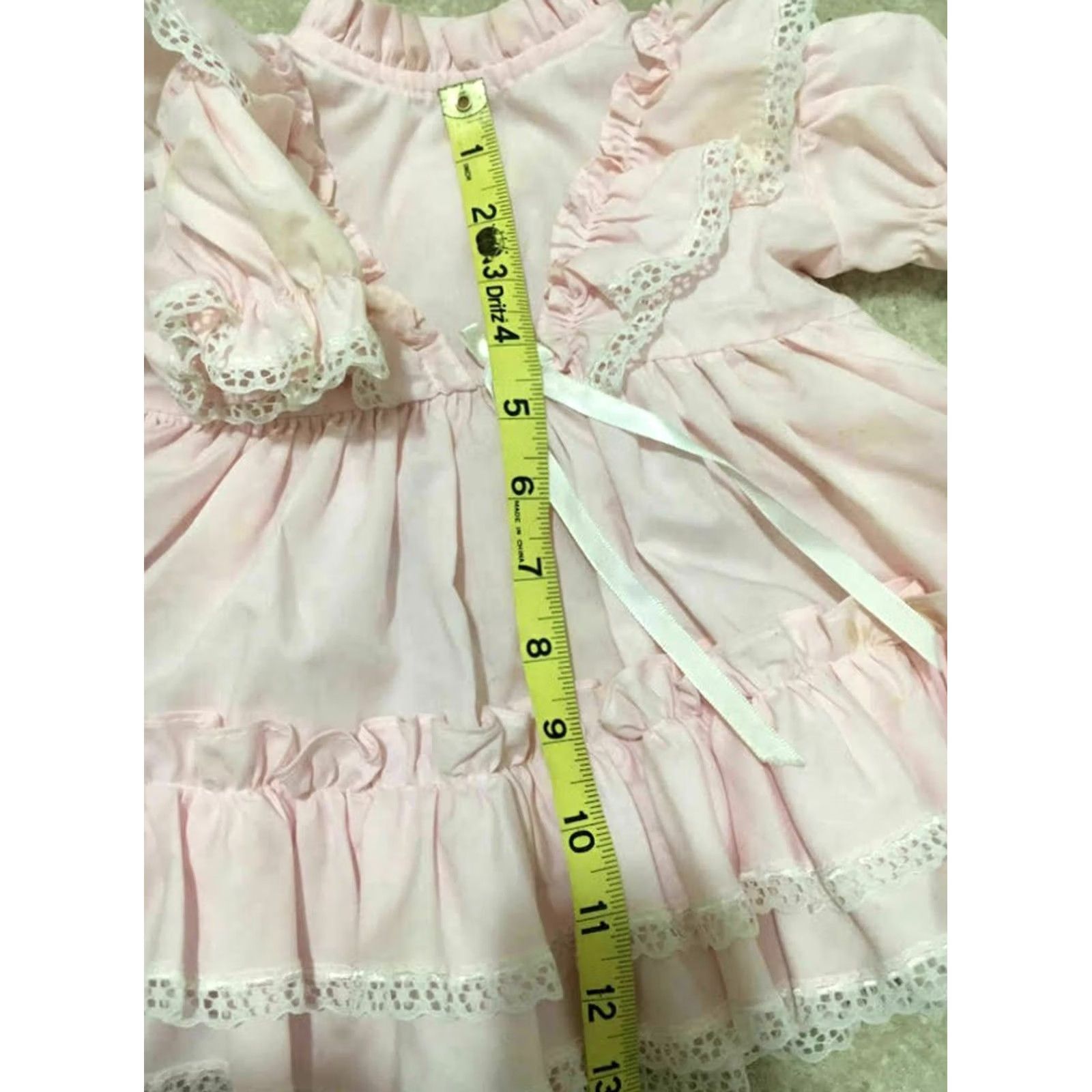 Vintage VINTAGE Kandy Ann Party Dress Girls 12 Months Pink Ruffle Lace Circle Size ONE SIZE - 6 Thumbnail