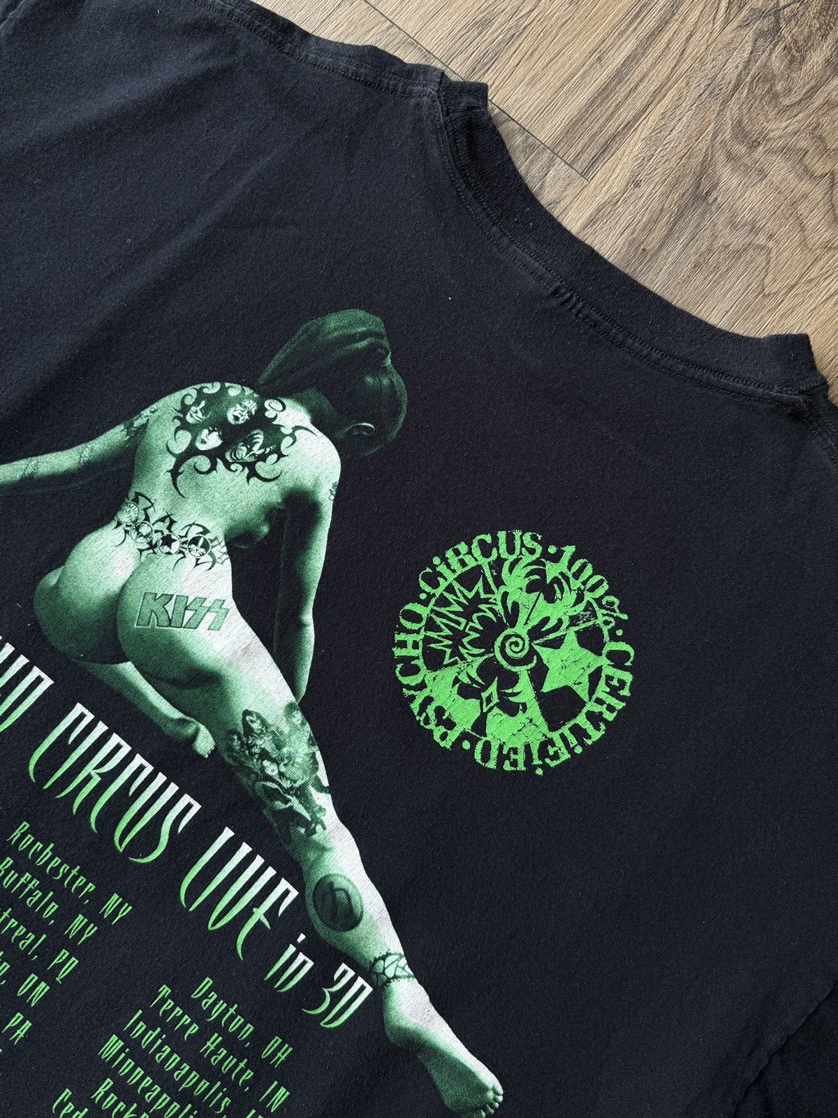 KISS KISS Psycho Circus 1998 Tour Sexy Vintage Tee Neon Green Size US XXL / EU 58 / 5 - 7 Thumbnail