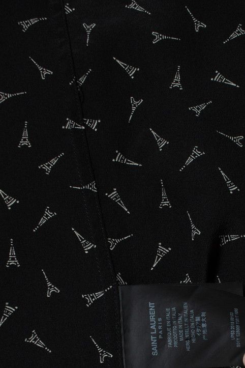 Saint Laurent Paris Saint Laurent, Black shirt with eiffel tower print Size US M / EU 48-50 / 2 - 6 Thumbnail