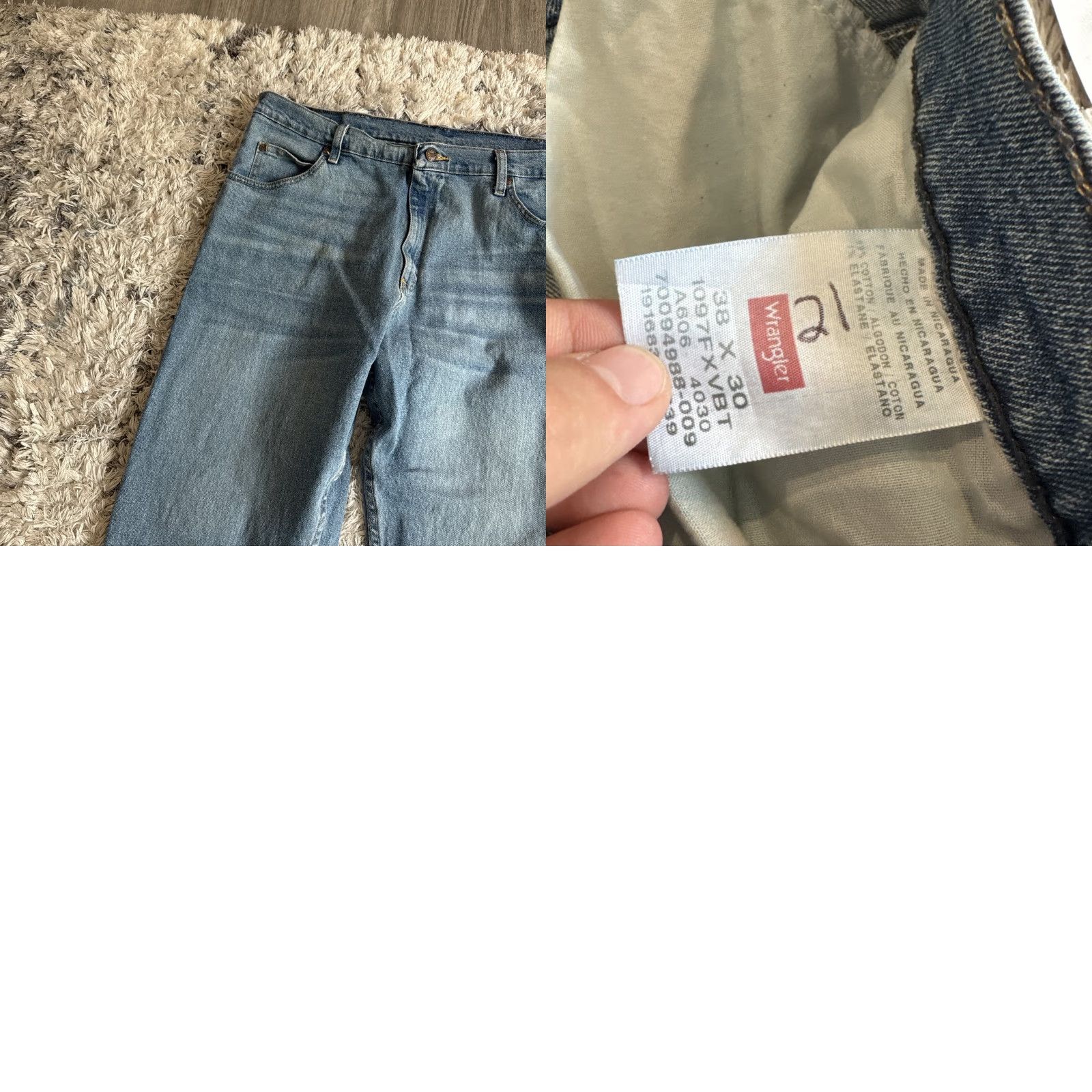Wrangler VINTAGE Wrangler Jeans Denim Straight Mens 38x30 Blue Casual Workwear Mens Jeans Size US 38 / EU 54 - 8 Thumbnail