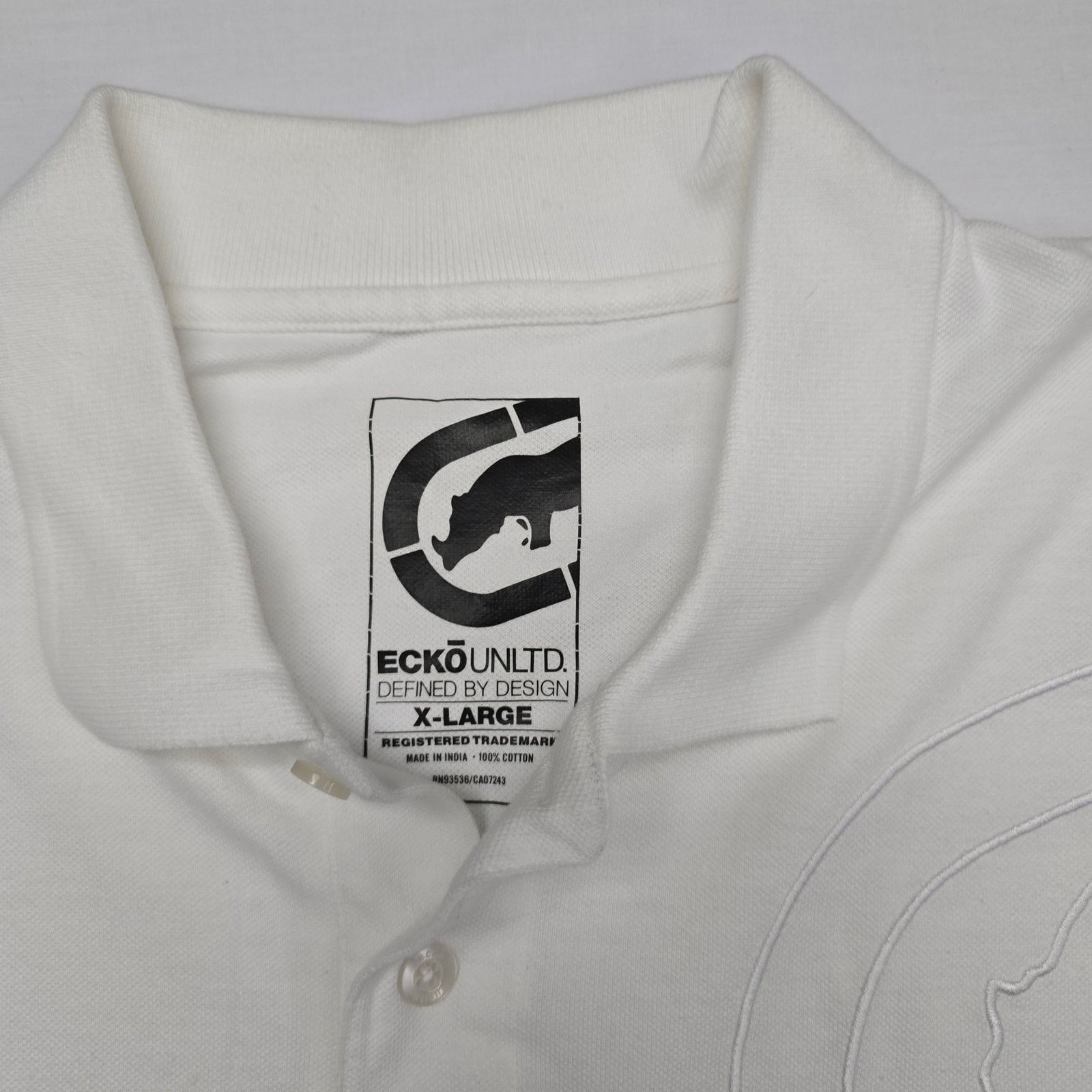 Ecko Unltd. Y2K Ecko Unltd Polo XL White Streetwear Embroiderd Shirt Size US XL / EU 56 / 4 - 4 Thumbnail