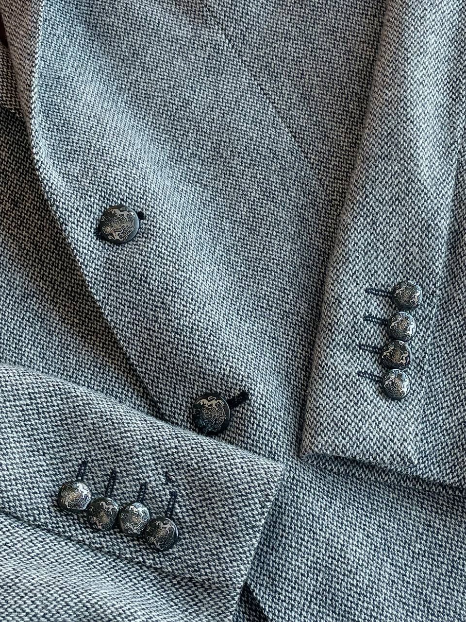 Dolce & Gabbana Dolce & Gabbana Martini Tweed Blazer Grey Size 52R - 9 Thumbnail