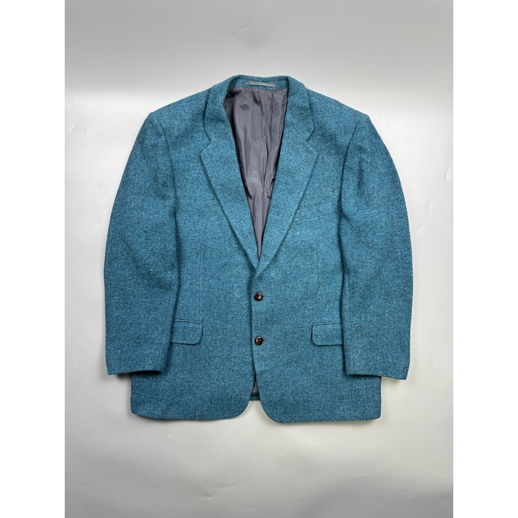 Harris Tweed Harris Tweed For Walbusch Teal Tweed Blazer (Y1244) Size 46R - 1 Thumbnail