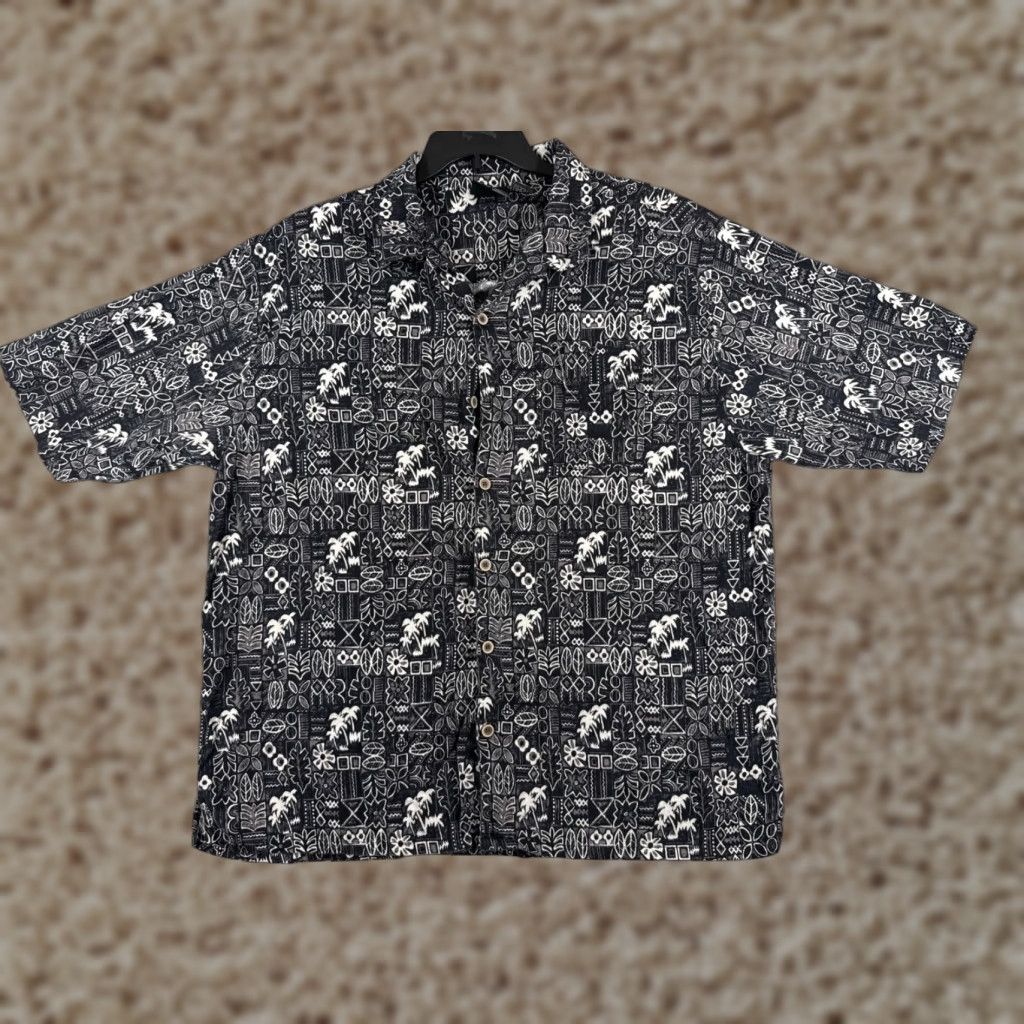 Ocean Pacific Ocean Pacific Shirt Men 2XL Black Hawaiian Floral Pattern Rayon Blend Short Sleeve Button-Up Casual Beach Vacation Surf Aloha Men Size US XXL / EU 58 / 5 - 1 Thumbnail