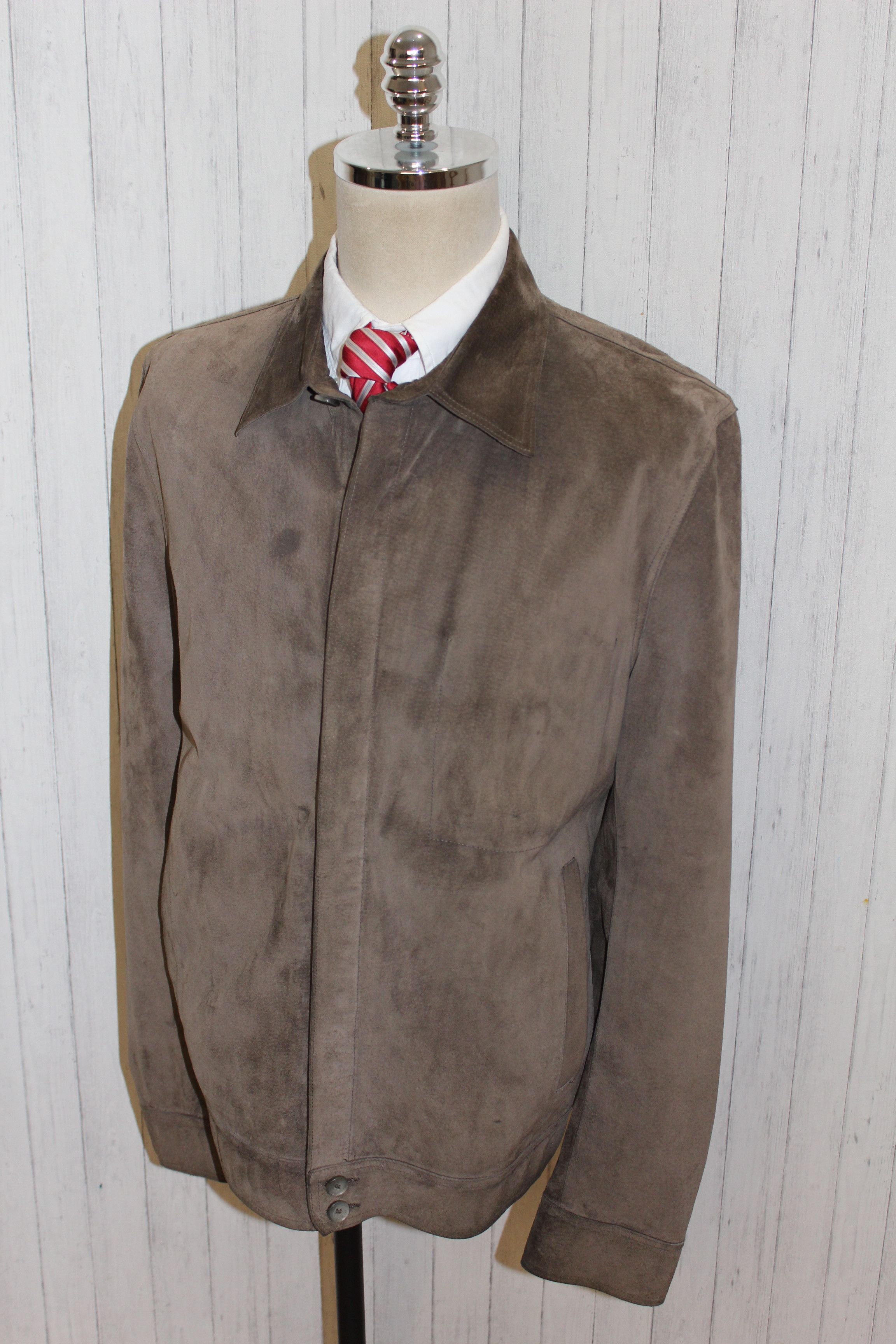 Hugo Boss Men's HUGO BOSS Brown Leather Jacket Coat Size L Size US L / EU 52-54 / 3 - 4 Thumbnail