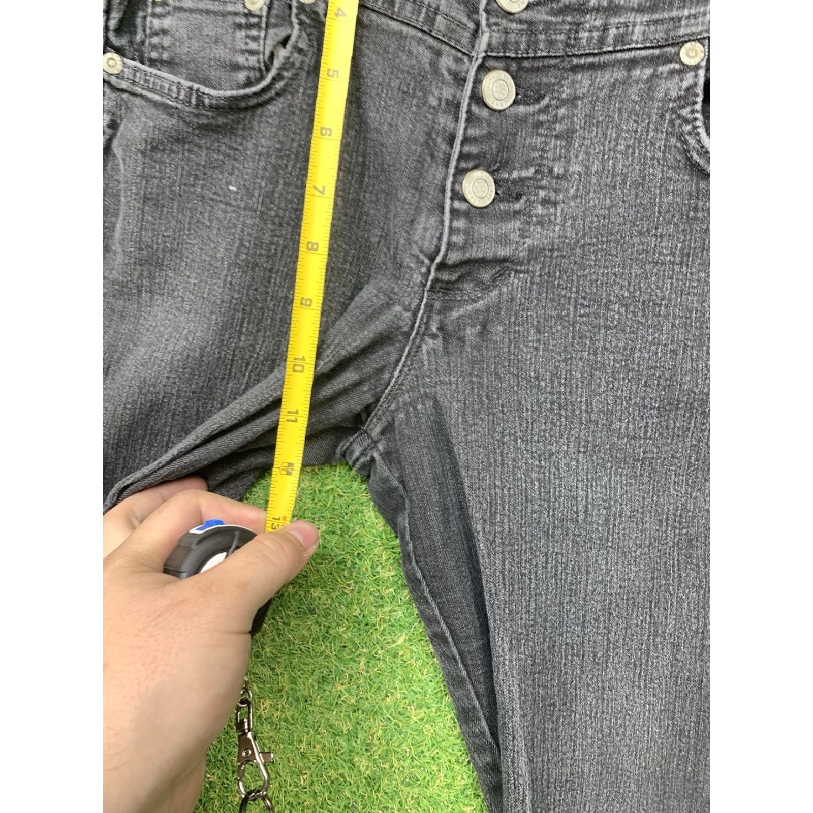 Vintage Judy Blue Jeans Womens 11 Black High Rise Button Fly USA 28x32 Stretch Size 32" / US 10 / IT 46 - 4 Thumbnail