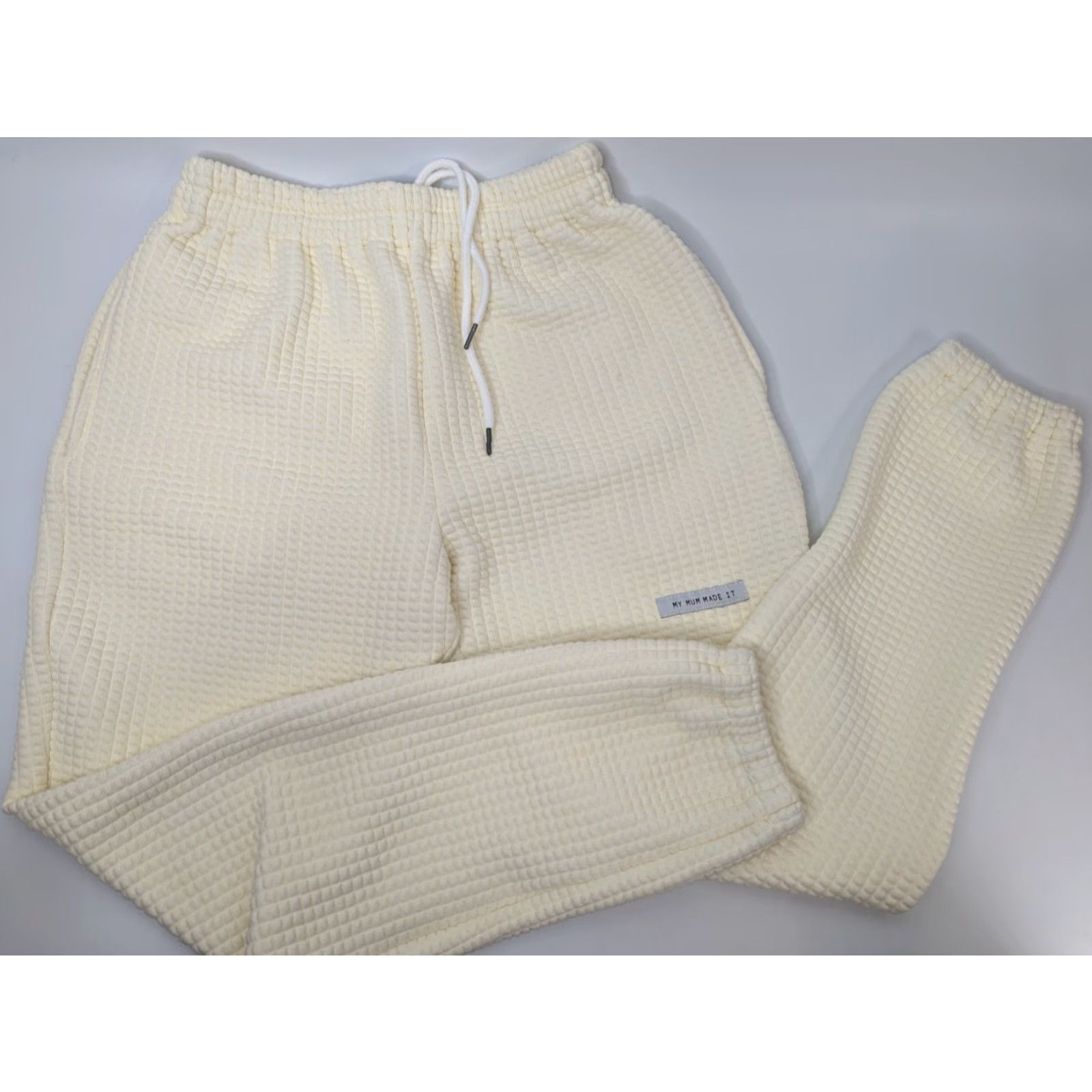 Vintage My Mum Made It Waffle Quilted Lounge Sweatpants Buttercream Women's Size 1 Size 25" / US 0 / IT 36 - 2 Thumbnail