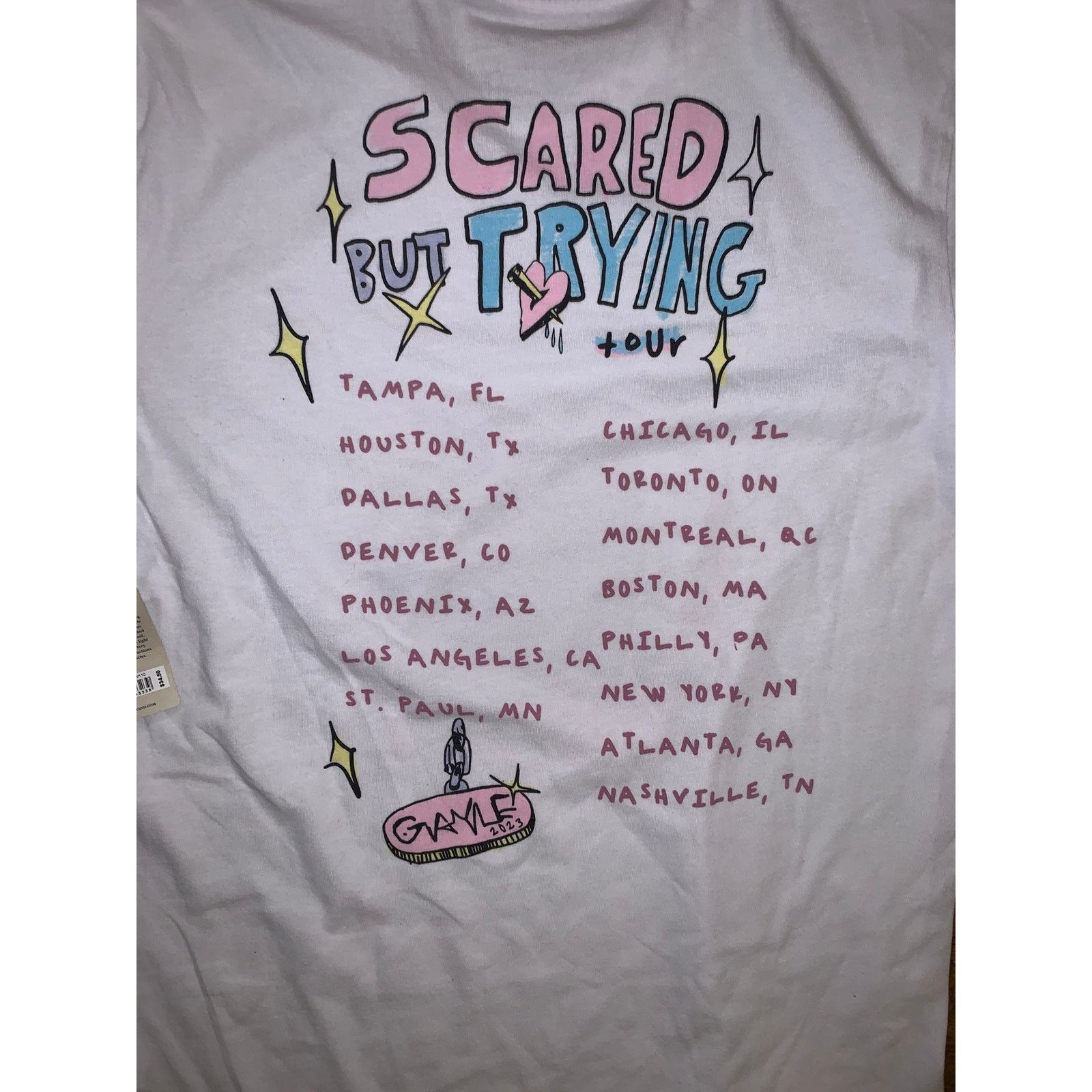 Lucky Brand Gayle Scared But Trying Tour T Shirt Lucky Brand L NWT Size L / US 10 / IT 46 - 2 Thumbnail