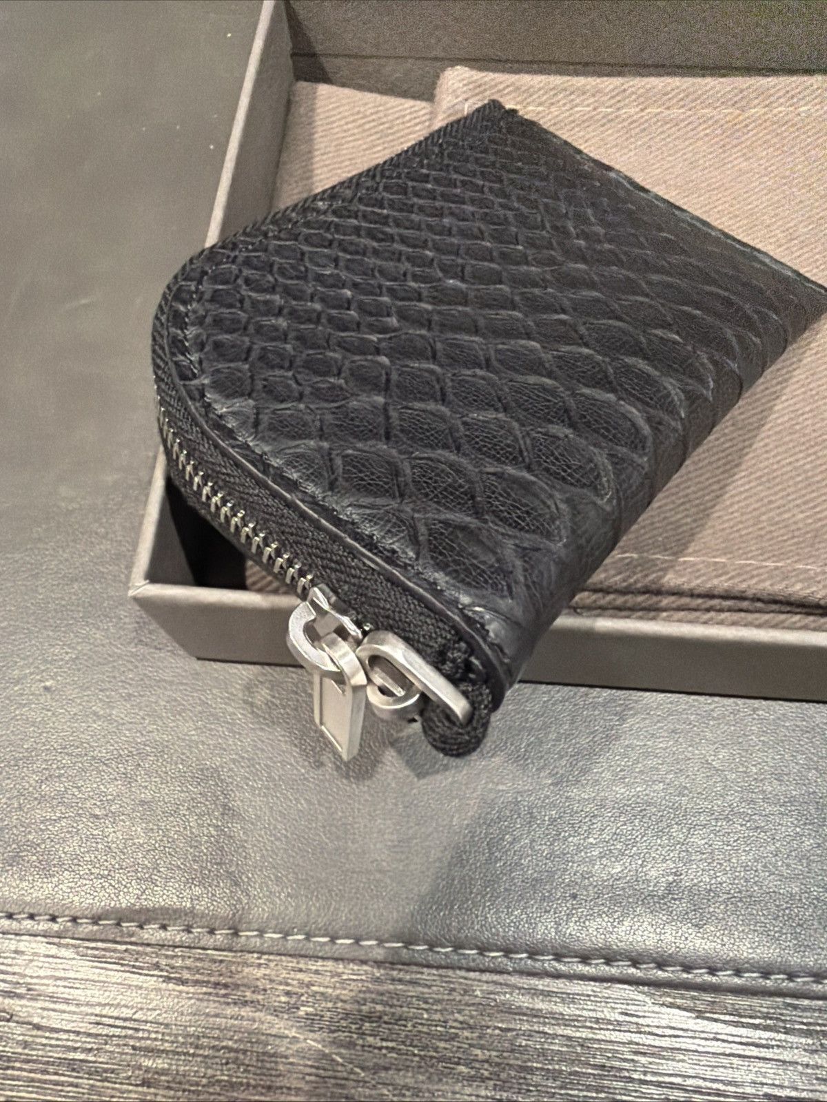 Rick Owens Rick Owens Concordians Hook Wallet in Black Python Leather Size ONE SIZE - 6 Thumbnail