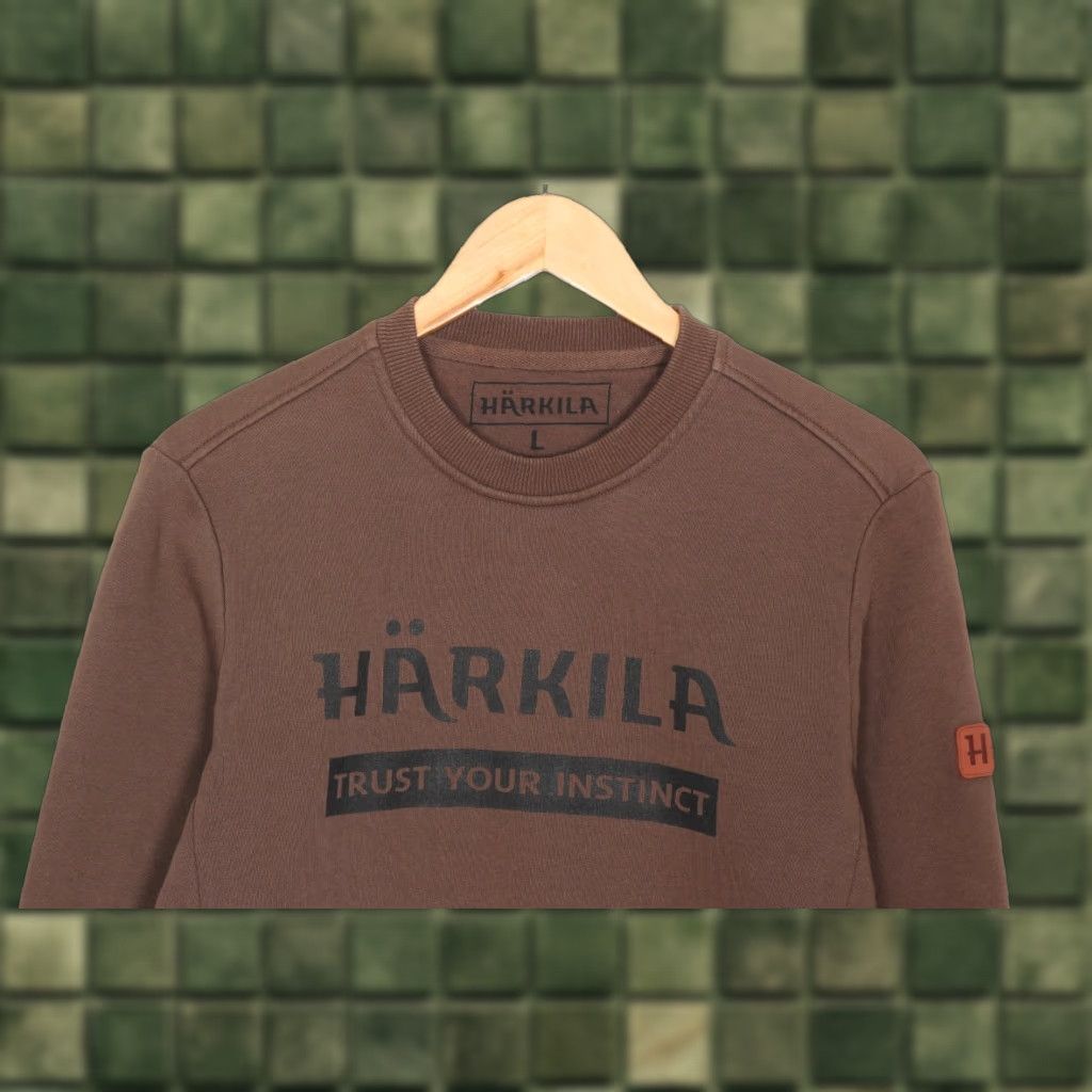 Vintage HARKILA Sweatshirt Pullover Men Size L Crew Neck Hunting VR3115 Brown, Logo, All Seasons, Regular Fit, Cotton Polyester, Walking, Designer Modern Size US L / EU 52-54 / 3 - 1 Thumbnail