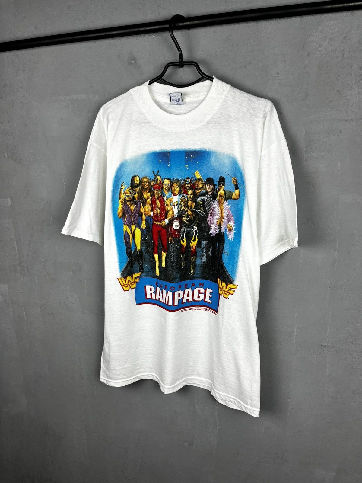 WWF WWF 1992 European Rampage Again Tee tshirt XI (New) Size US XL / EU 56 / 4 - 2 Thumbnail