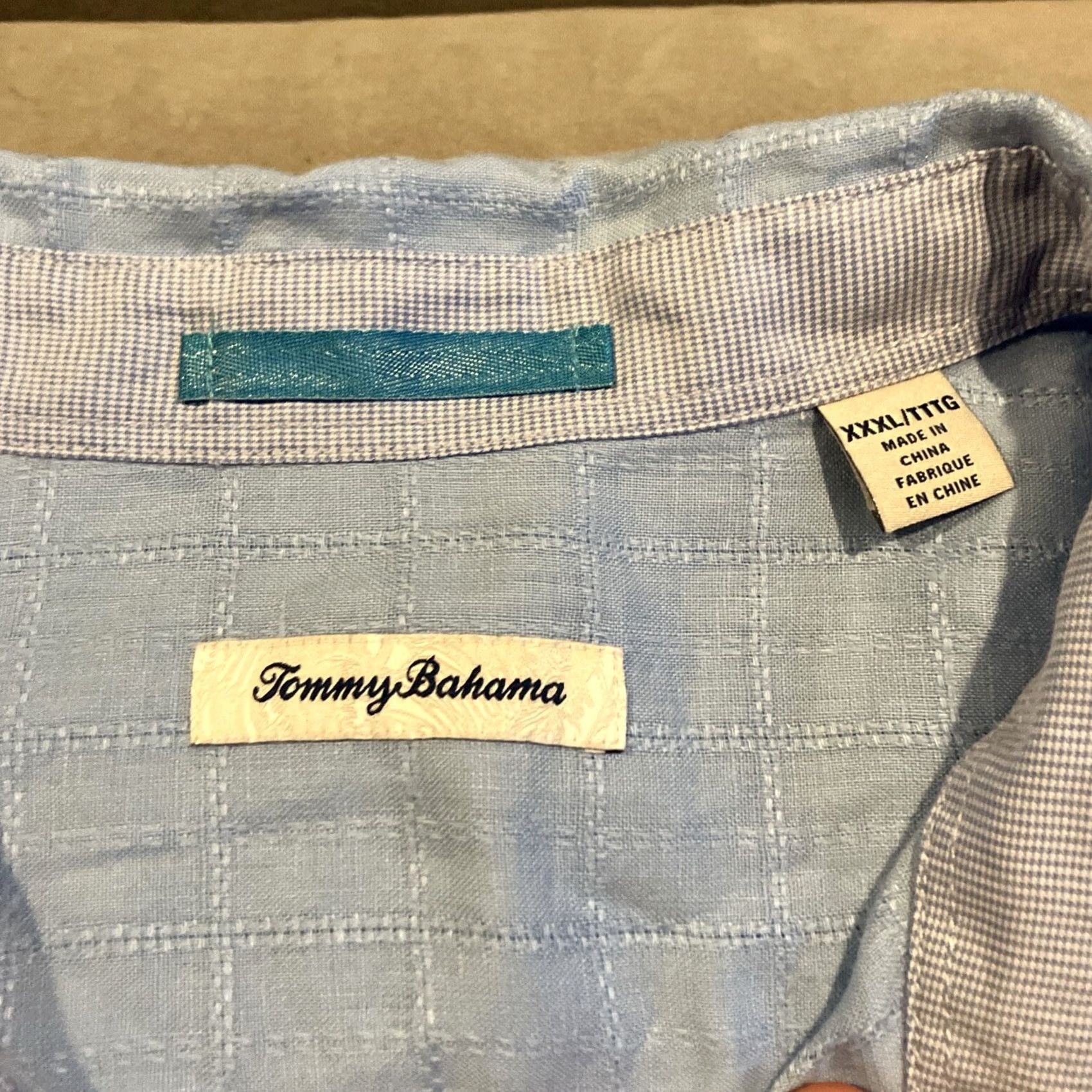 Tommy Bahama Tommy Bahama Linen Short Sleeve Blue Button Up Shirt - Mens XXXL / 3XL Size US XXL / EU 58 / 5 - 2 Thumbnail