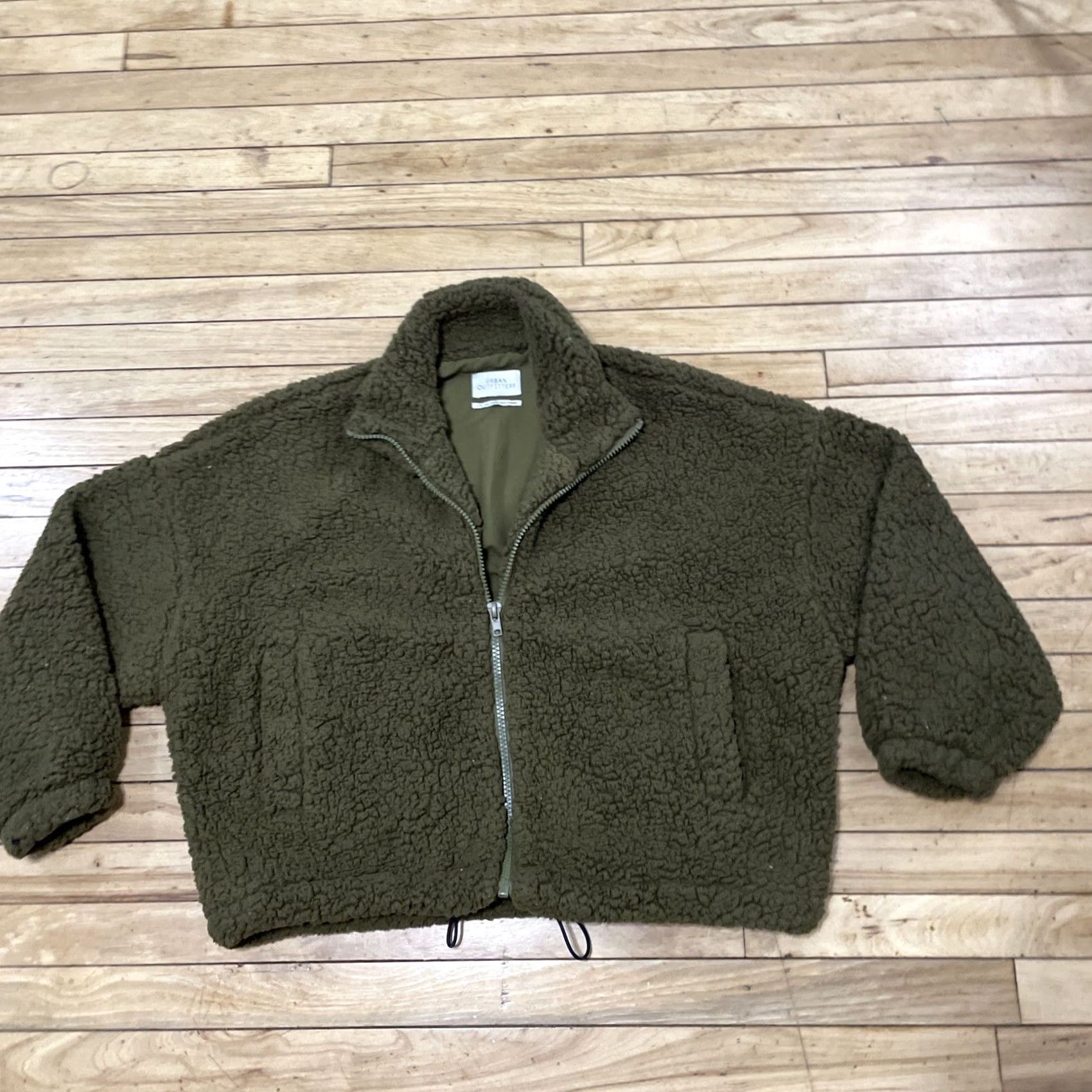 Urban Outfitters Urban Outfitters Sherpa Fleece Crop Jacket Women L Green Deep Pile Boho Outdoor Crop Jacket Size L / US 10 / IT 46 - 3 Thumbnail