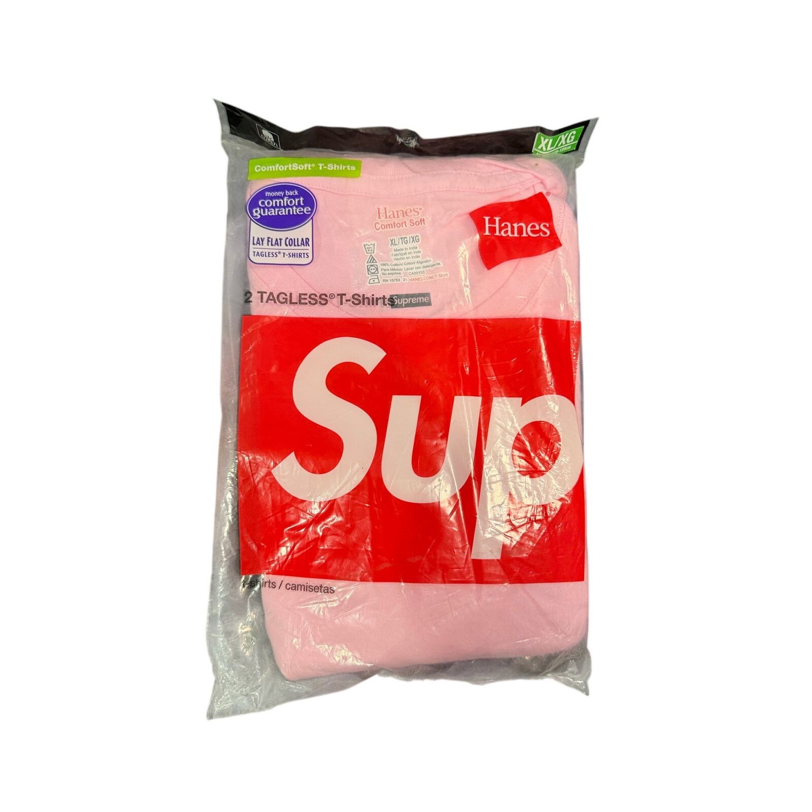Supreme Supreme x Hanes tagless 2-pack tees Pink XL ds in og pkg Size US XL / EU 56 / 4 - 2 Thumbnail