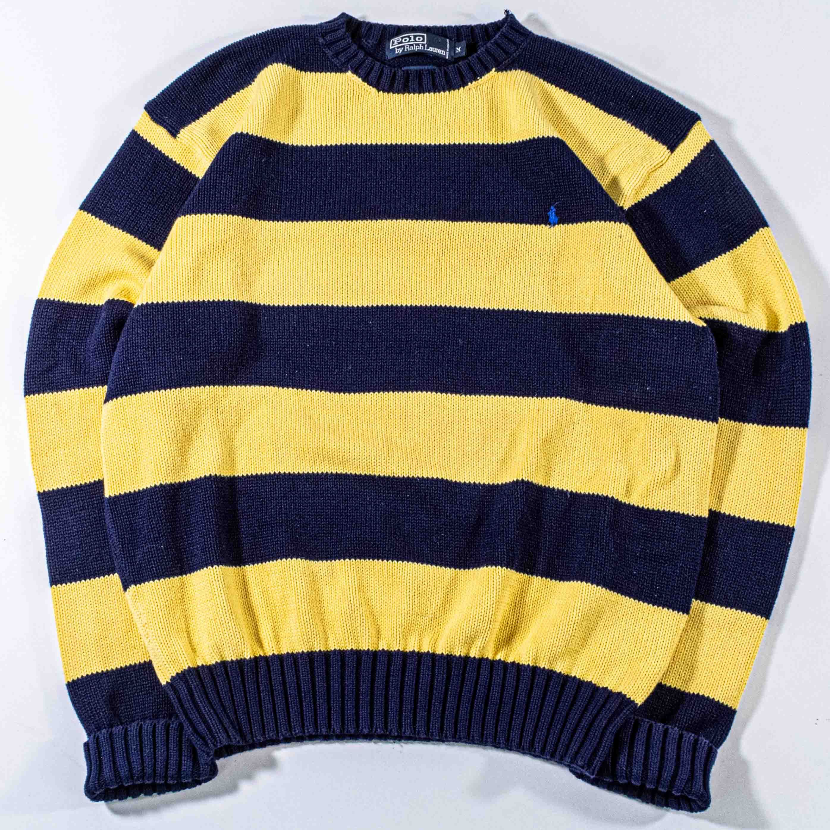 Polo Ralph Lauren Vintage 90s Polo Ralph Lauren Pony Striped Knit Sweater Size US M / EU 48-50 / 2 - 1 Thumbnail