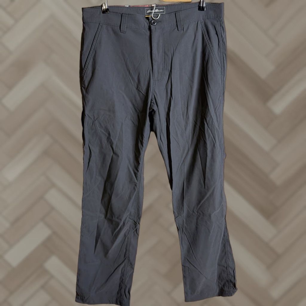 Eddie Bauer Eddie Bauer Pants Mens 35x34 Gray Travex Chino Performance Stretch Travel Size US 35 - 1 Thumbnail