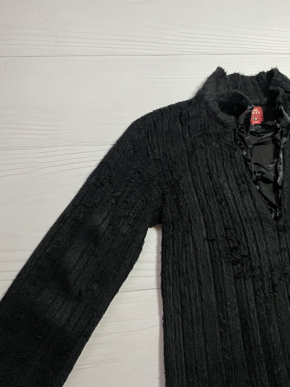 Miss Sixty Vintage Miss Sixty faux mohair Fuzzy Lace-Up Knit Sweater Size L / US 10 / IT 46 - 9 Thumbnail