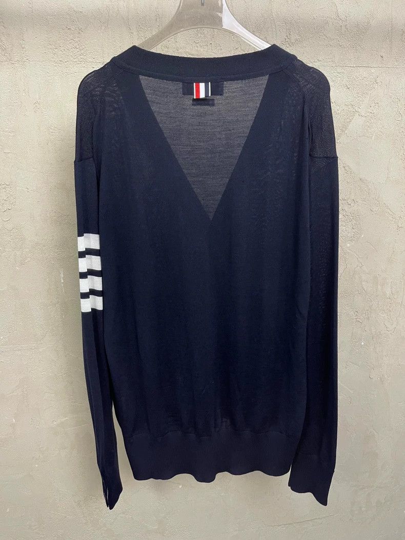 Thom Browne Thom Browne size4 Blue and green wool sweater Size US XL / EU 56 / 4 - 4 Thumbnail