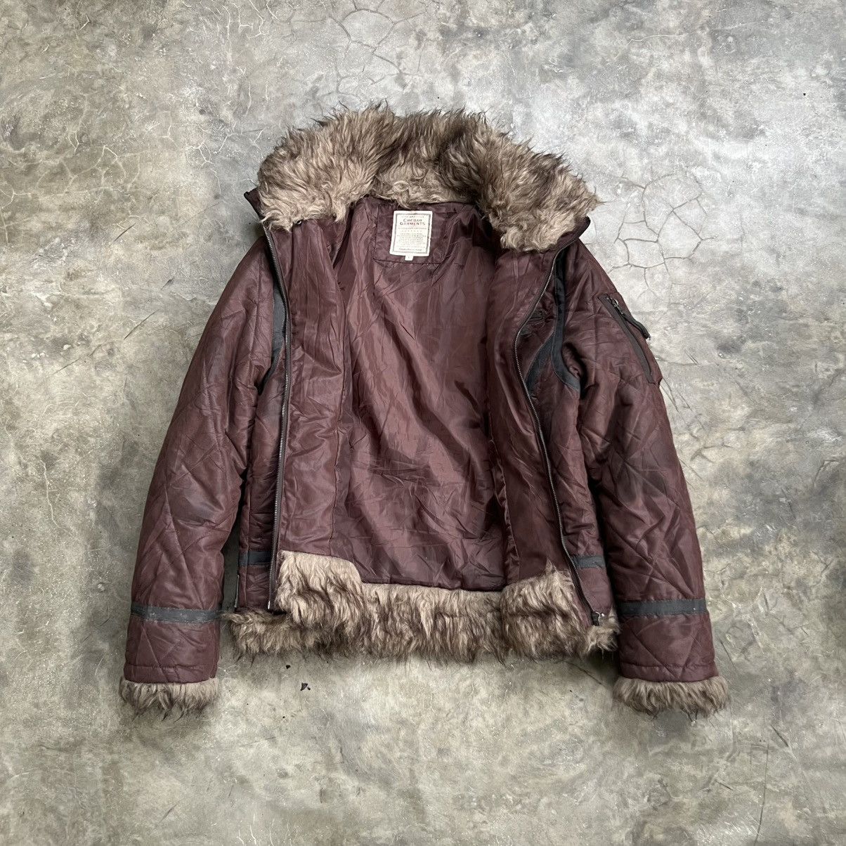 Japanese Brand 90s Crebar Garments B3 Padded Fur Bomber Jacket Size US L / EU 52-54 / 3 - 3 Thumbnail
